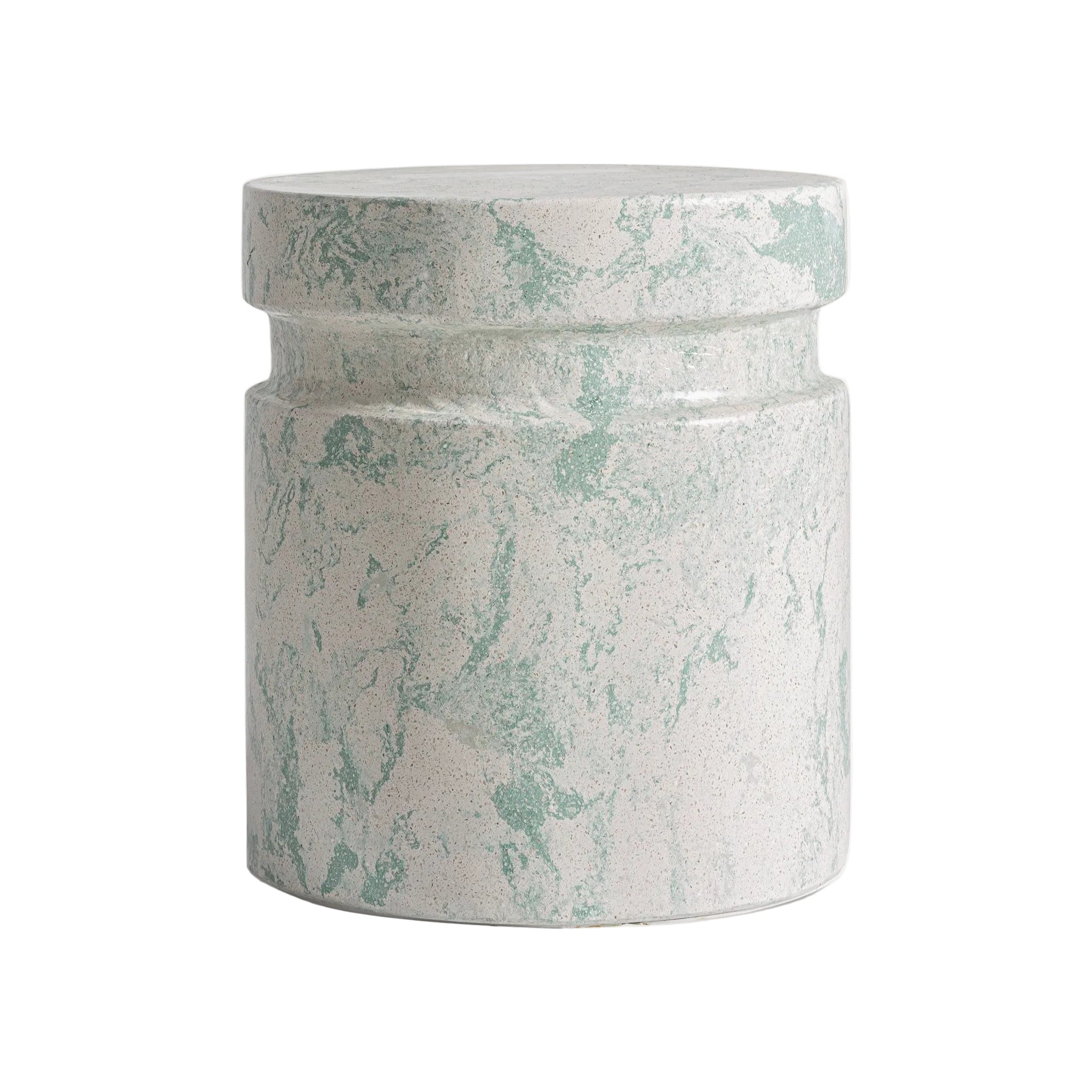 Beistelltisch WATERN creme mit grünem Terrazzo