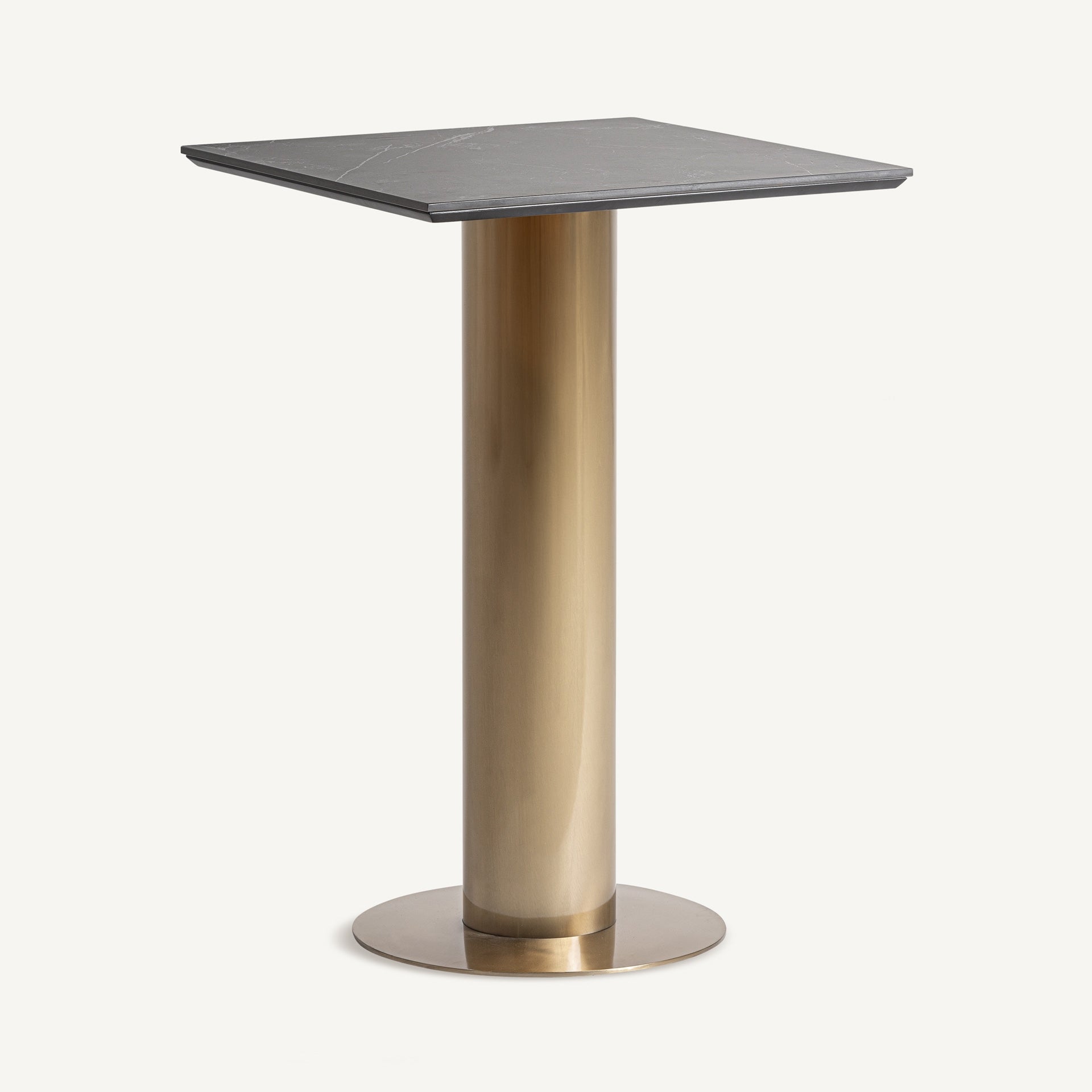 Barhocker TASQUE schwarz mit goldenem Fuß