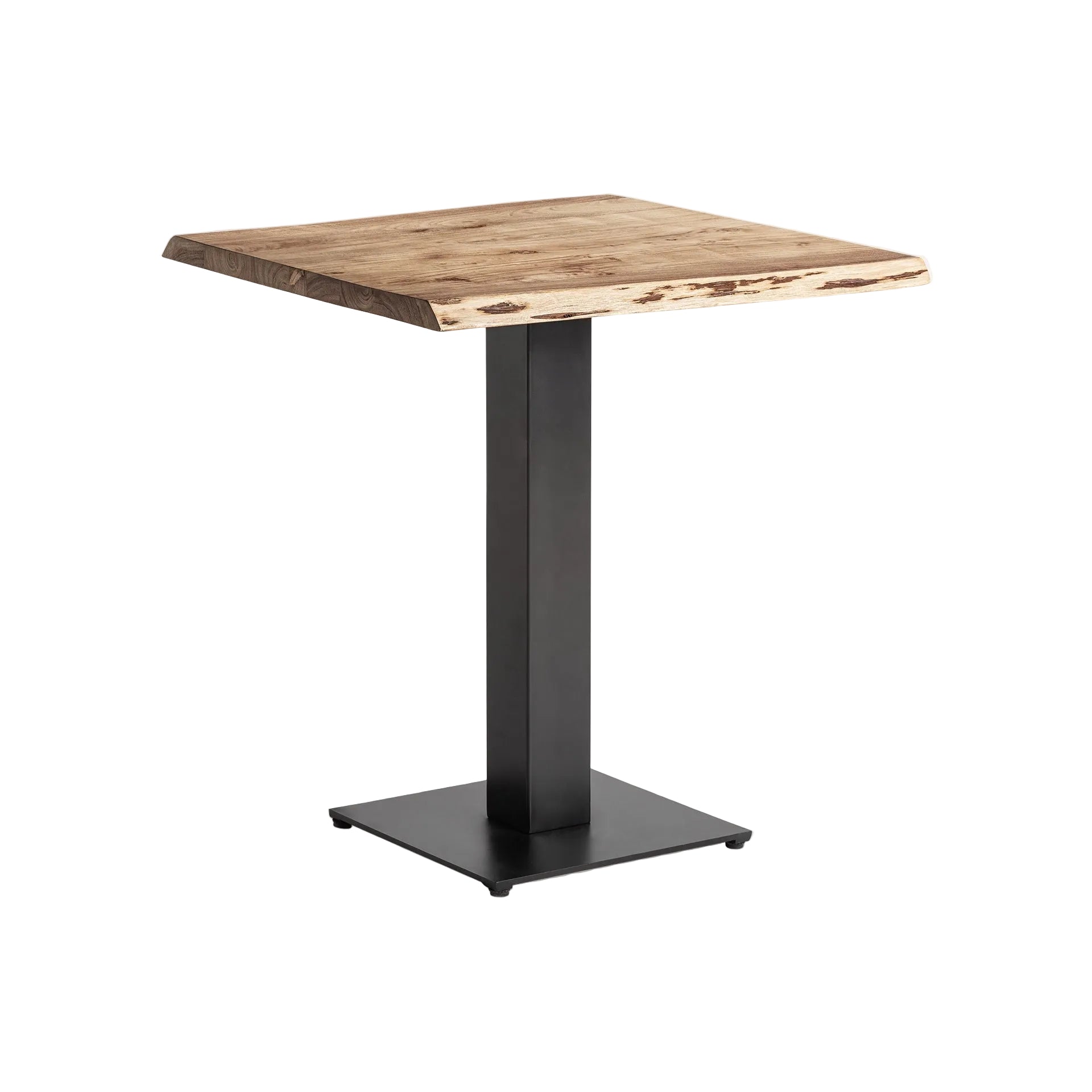 TINJAT Bar Table Acacia Wood with Black Base
