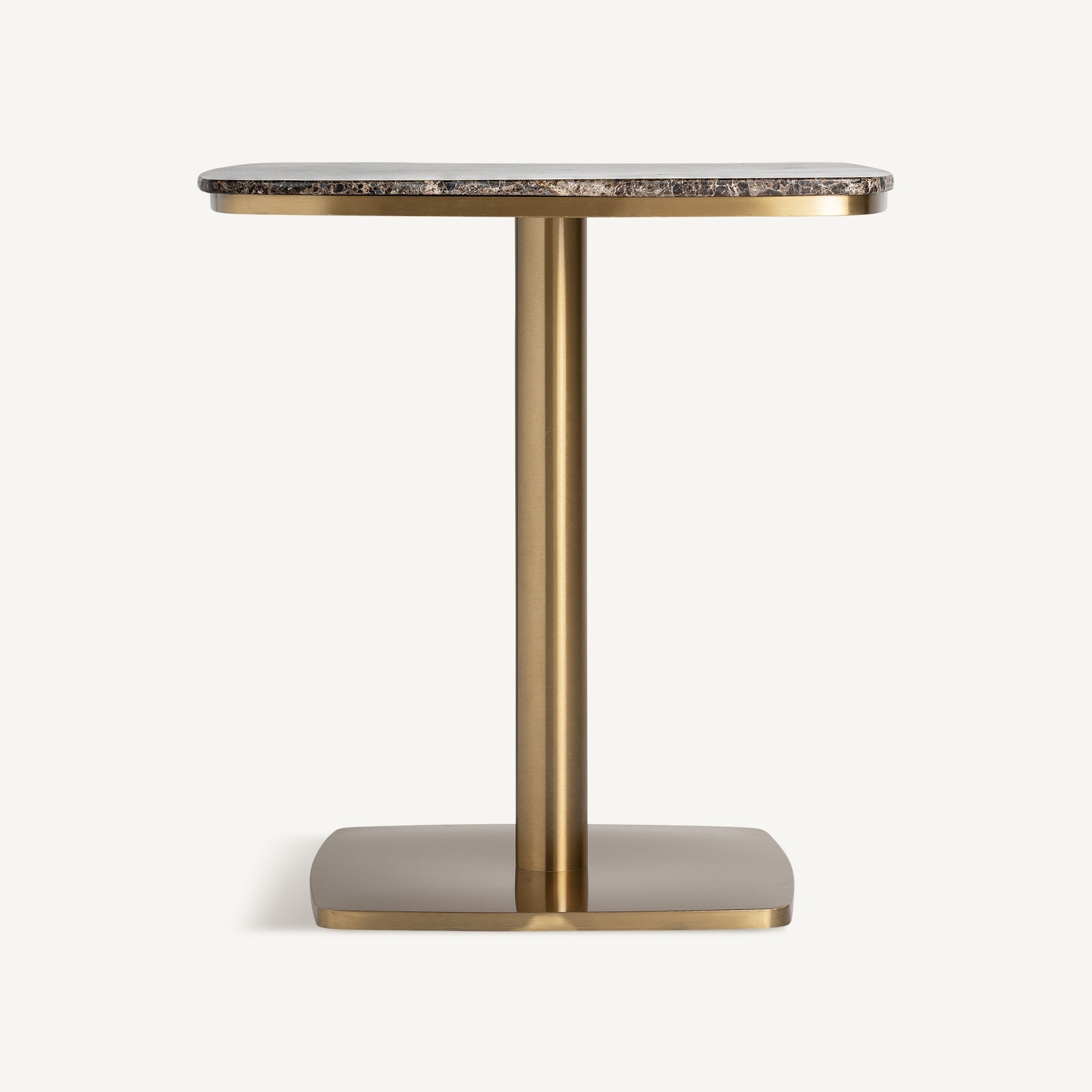 Barhocker VALREAS brauner Marmor mit goldenem Fuß