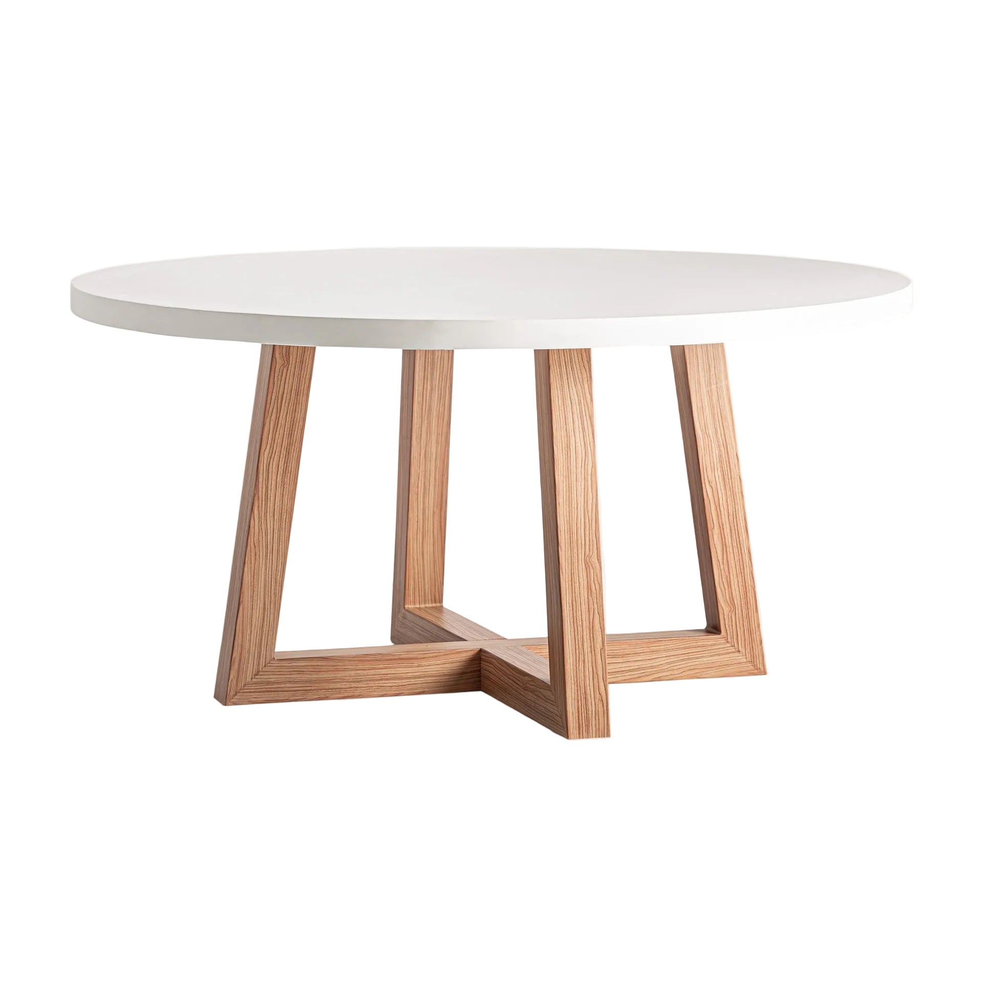 Runder Gartentisch KOSHENA mit Betonplatte und Aluminiumgestell