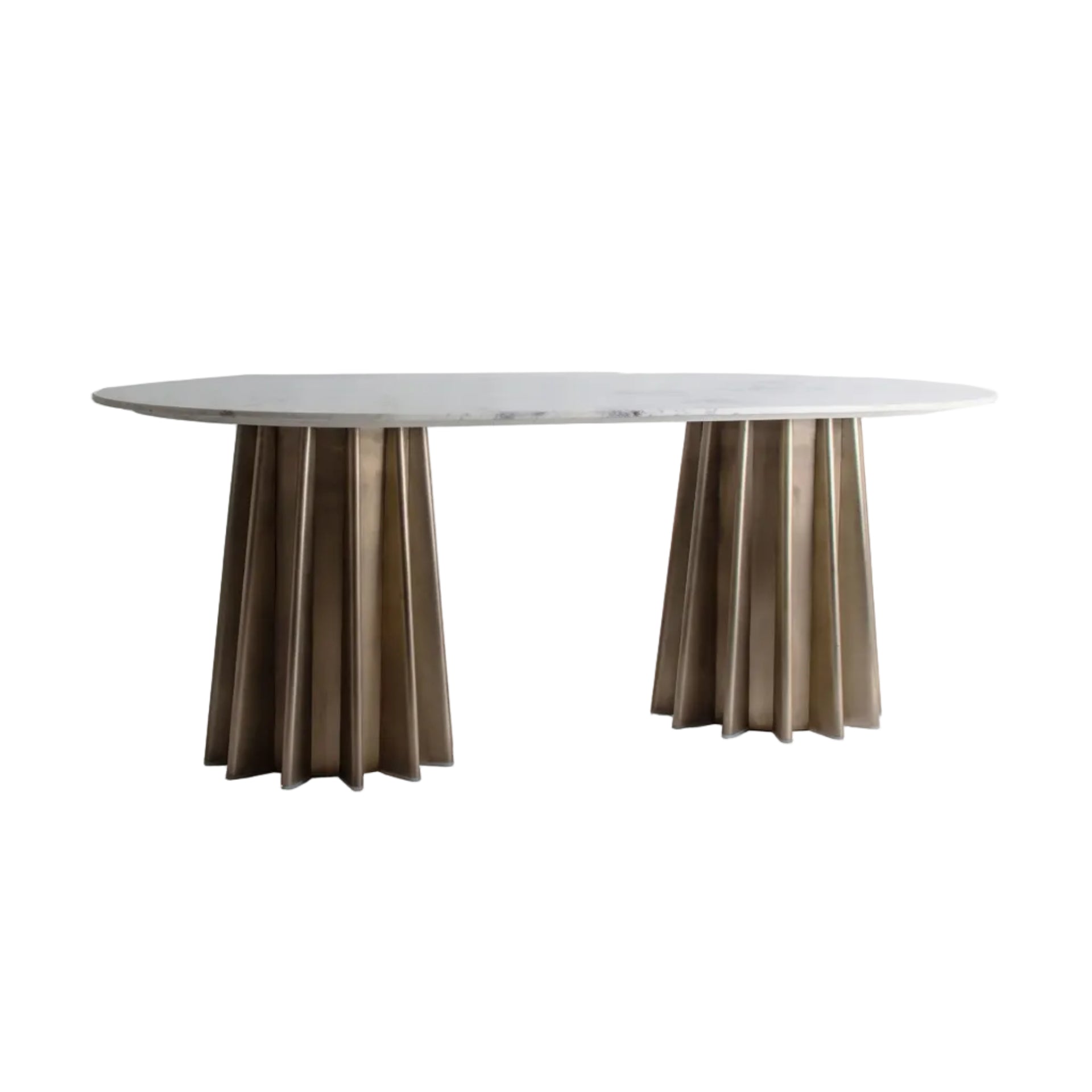 LEZEY Table White Marble with Gold Base