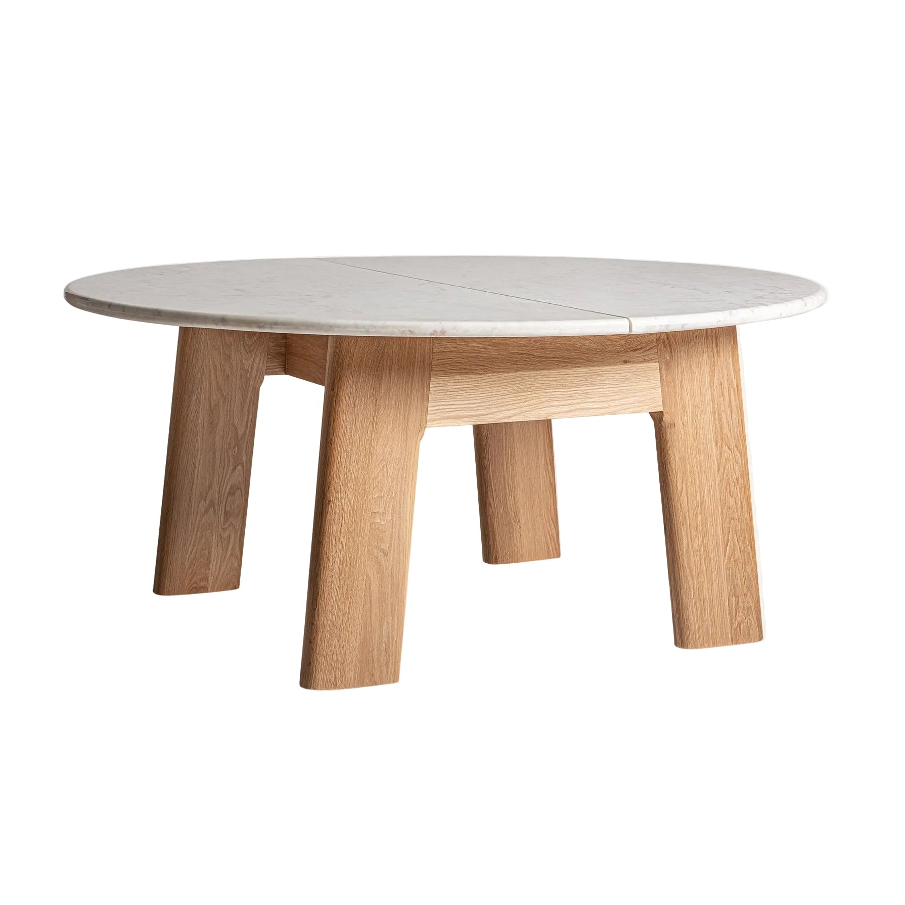 Round Table NARA Oak Wood with Marble Top