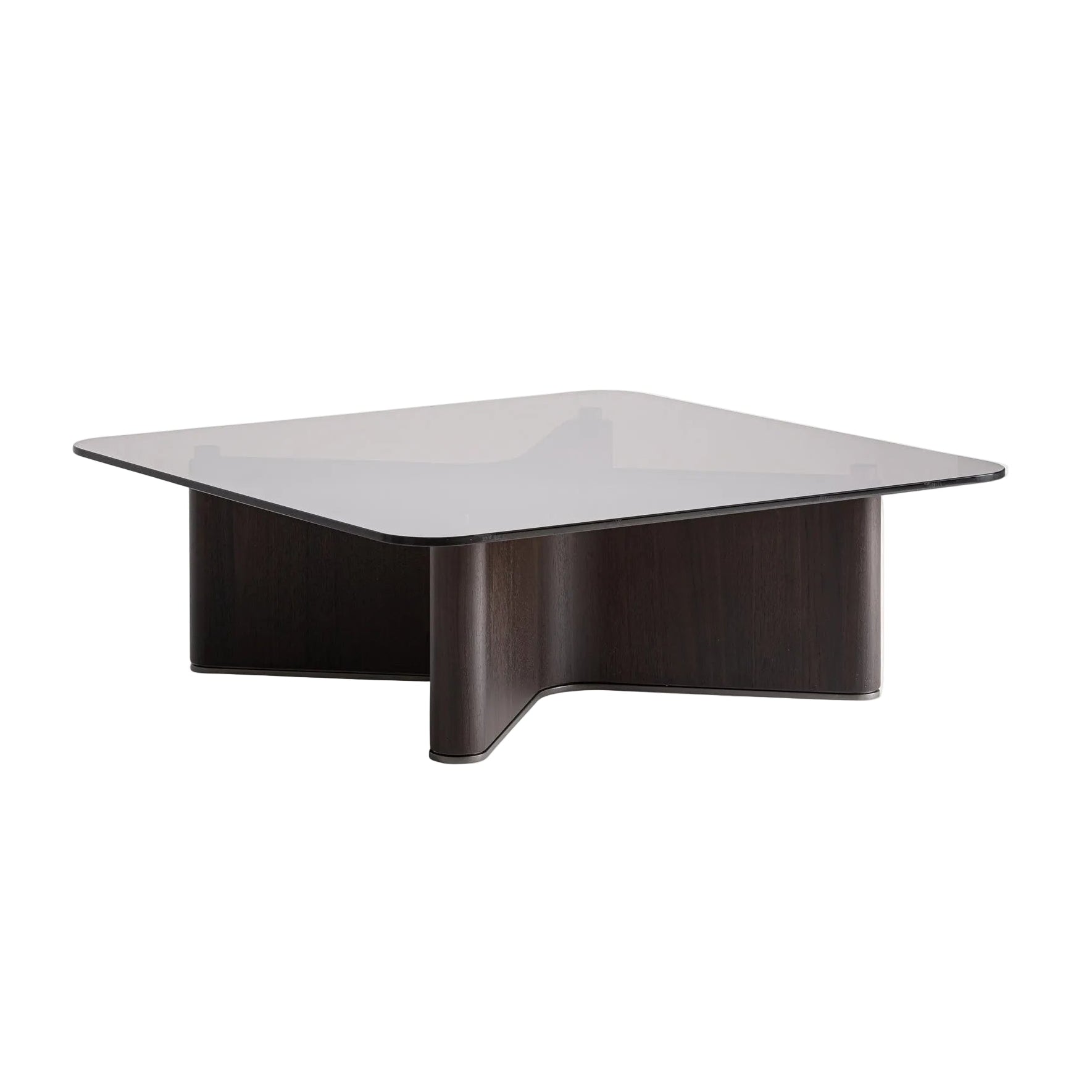 BRANSBY Coffee Table in Dark Ash Wood with Glass Top