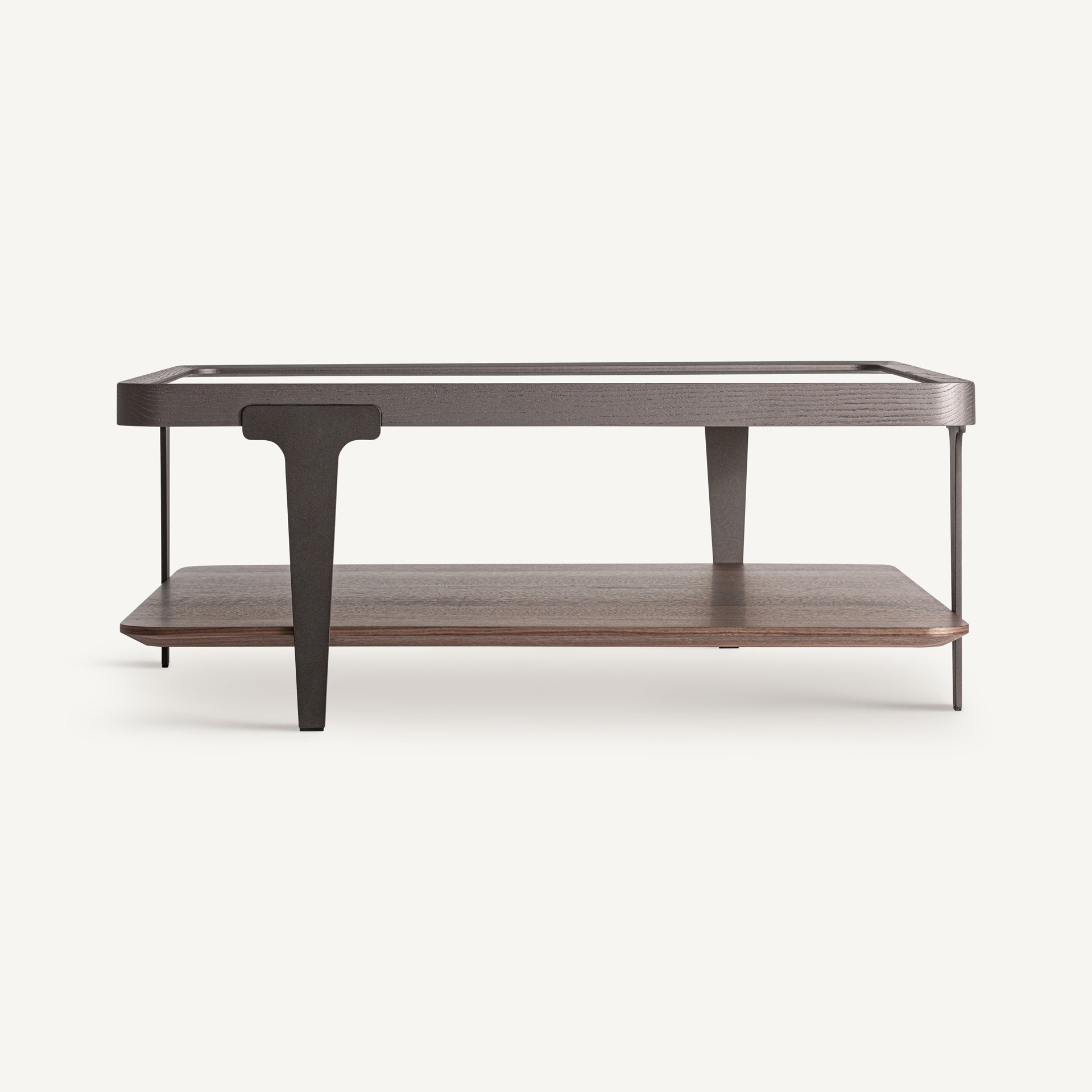 GEHOFEN Coffee Table in Ash Wood with Glass Top