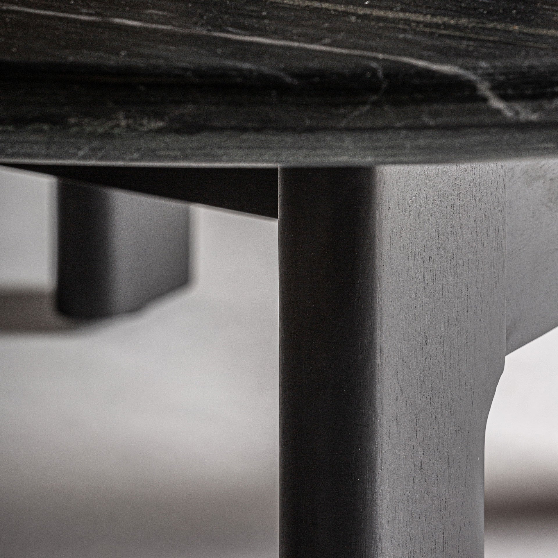 NARA Coffee Table Black Oak with Black Marble Top
