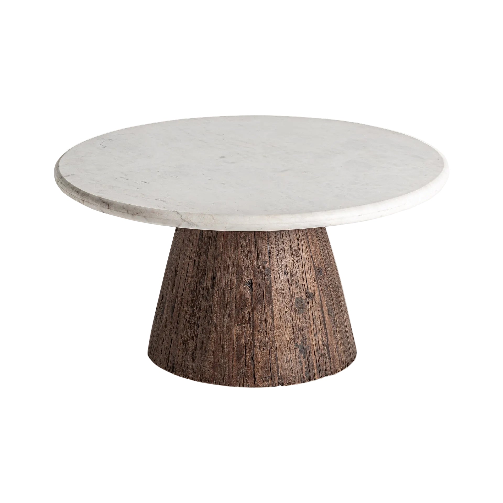 Recycled Wood Coffee Table with Marble Top