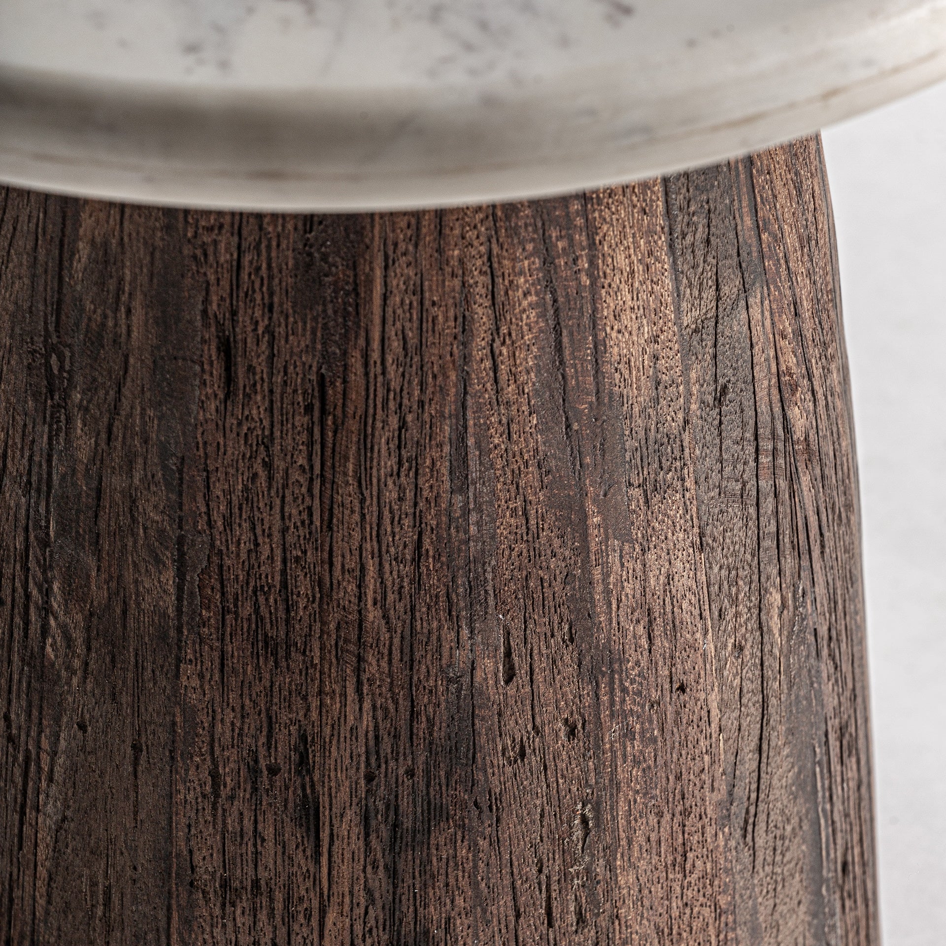 Recycled Wood Coffee Table with Marble Top