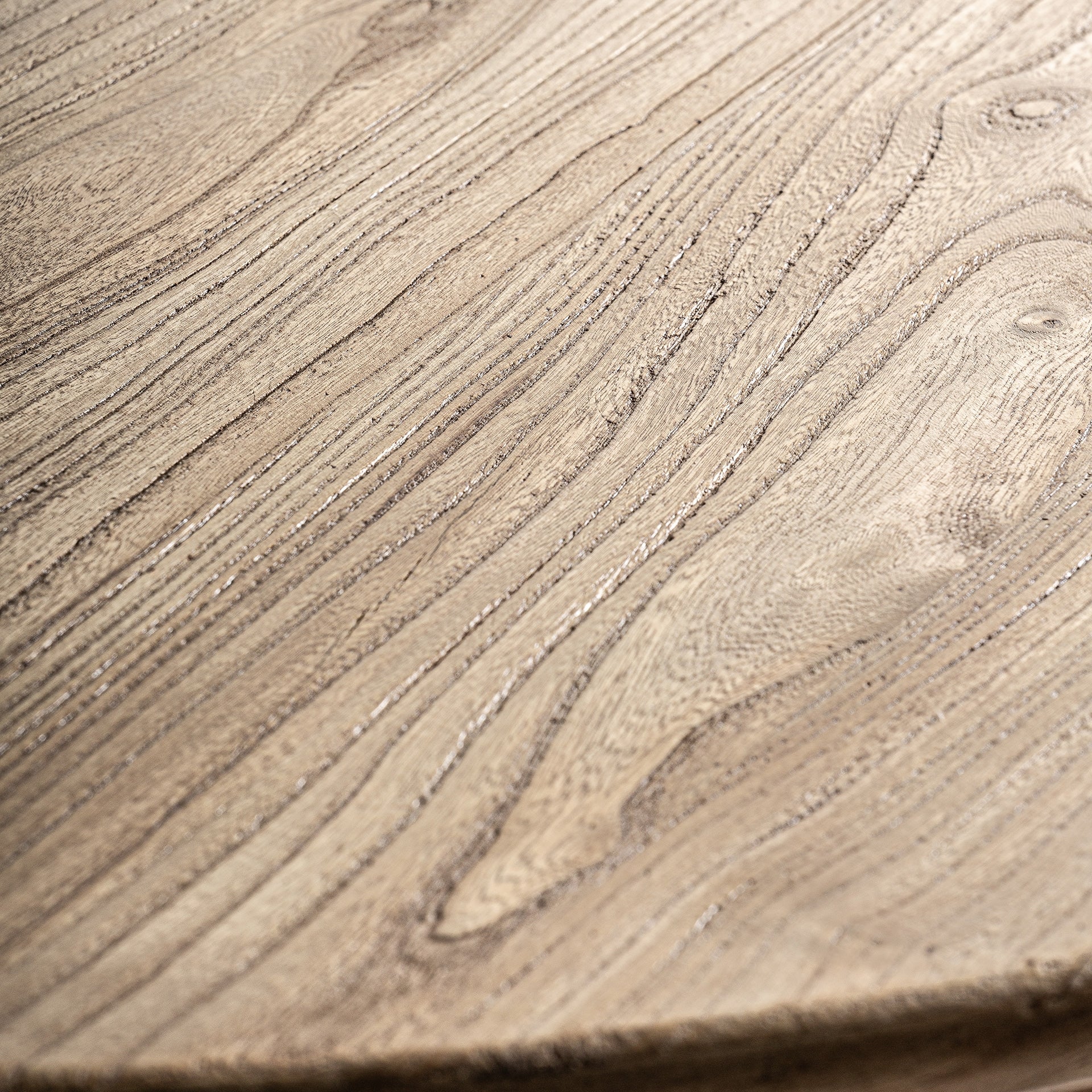 SONVIGO Round Extendable Table, Recycled Ash Wood