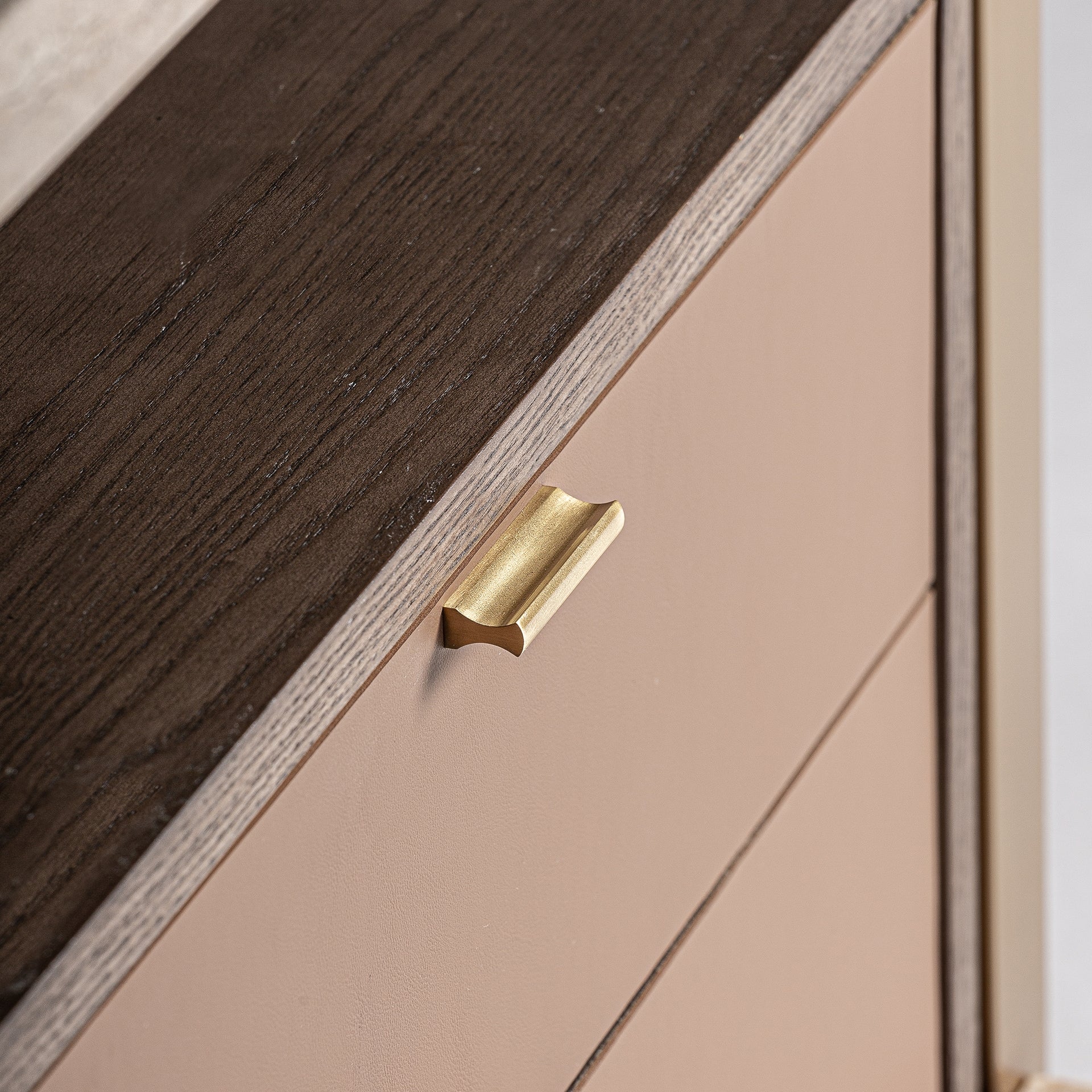 MONZA Nightstand Beige with Travertine Top
