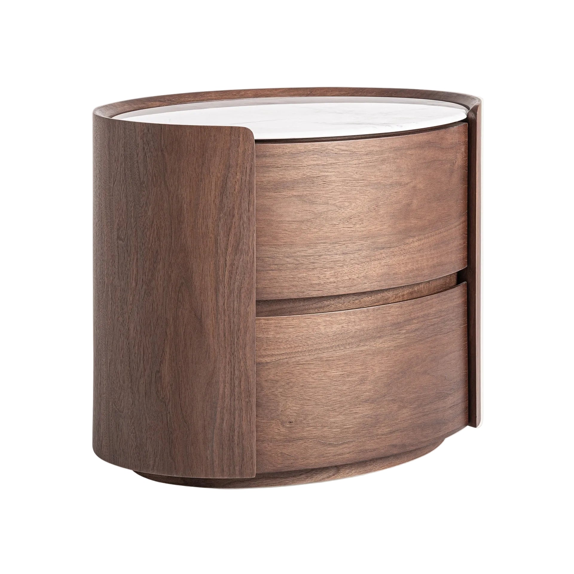 STUETTA Nightstand with Oak Veneer and White Top