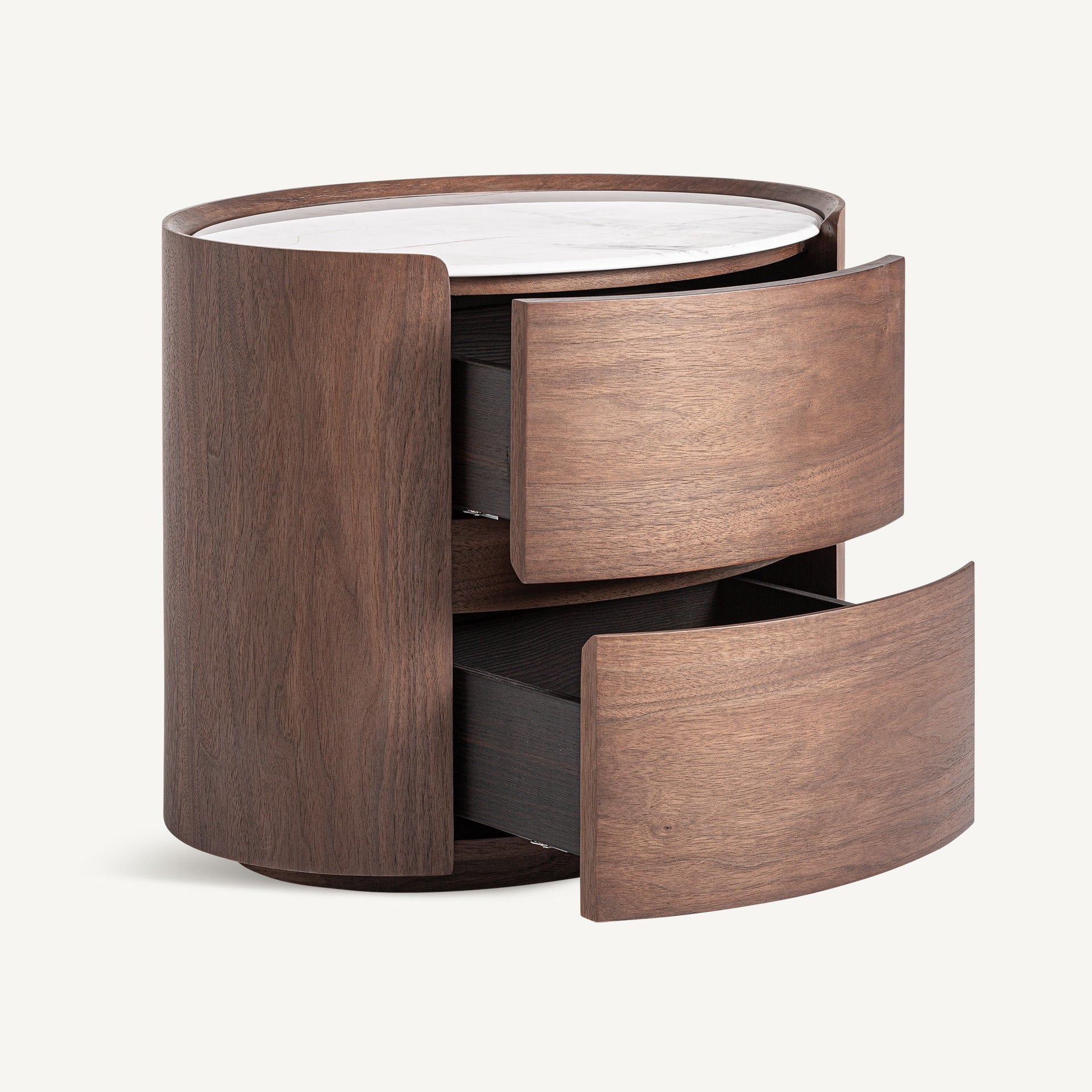 STUETTA Nightstand with Oak Veneer and White Top