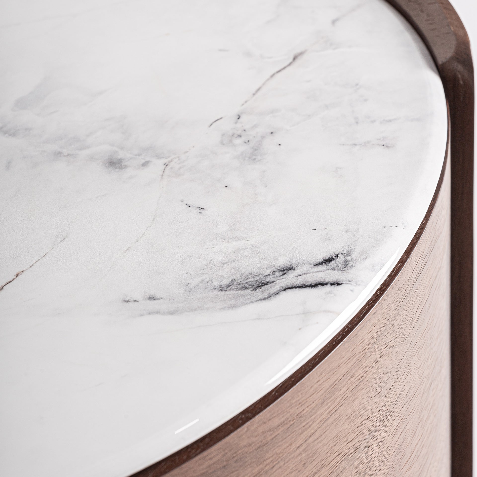 STUETTA Nightstand with Oak Veneer and White Top