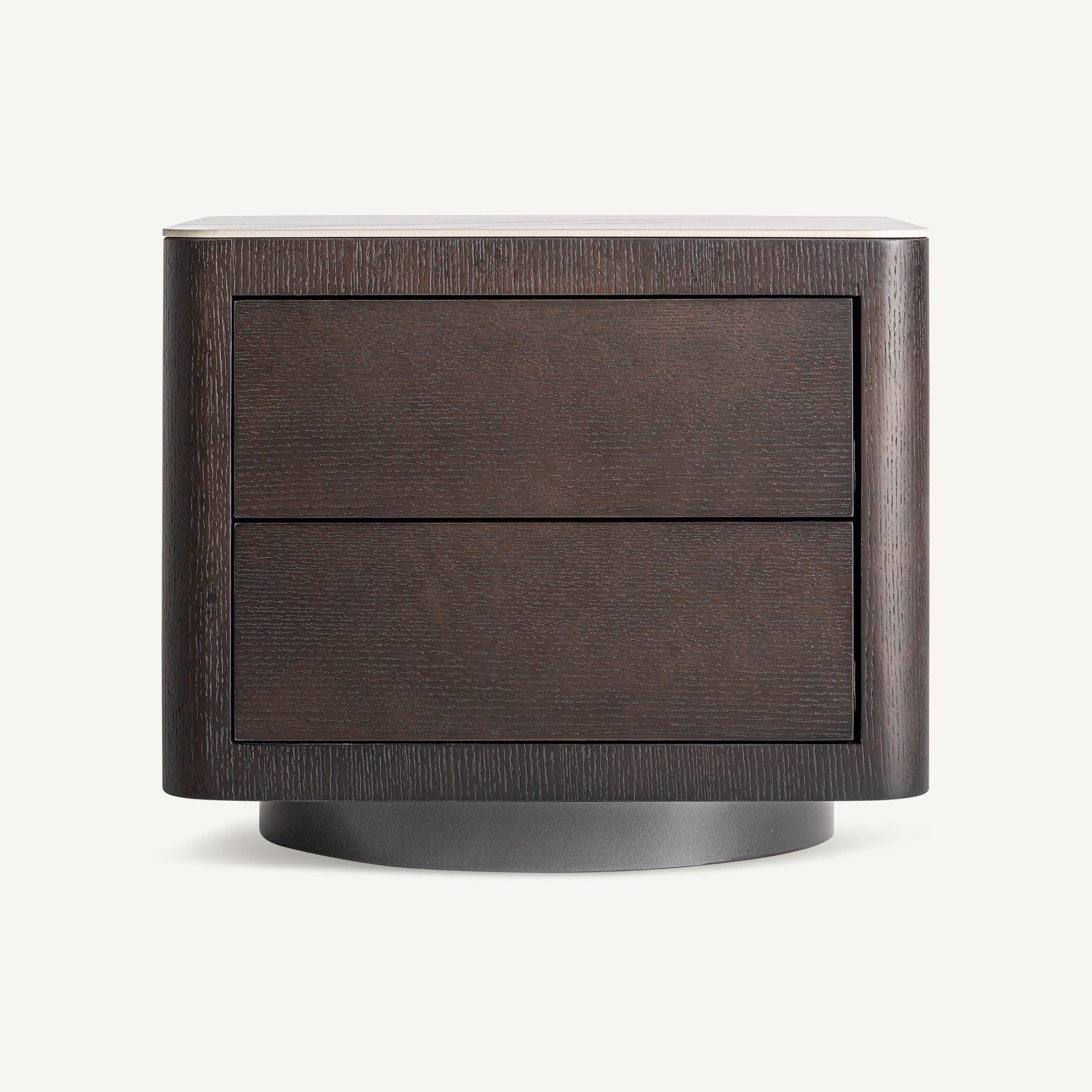 WHOLEN Nightstand in Dark Brown with White Top