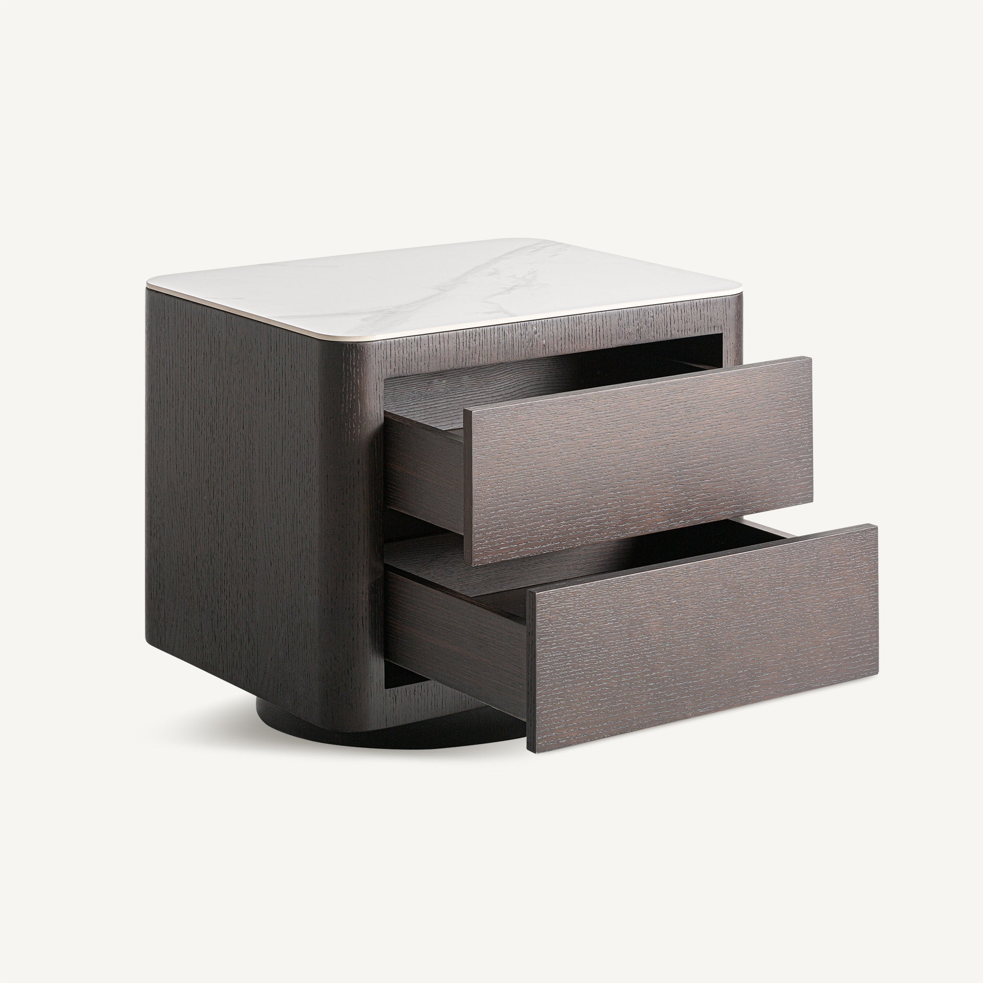 WHOLEN Nightstand in Dark Brown with White Top