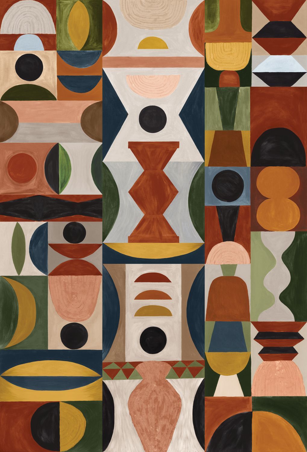 Mural with geometric pattern MODELAGE - MULTICO multicolored