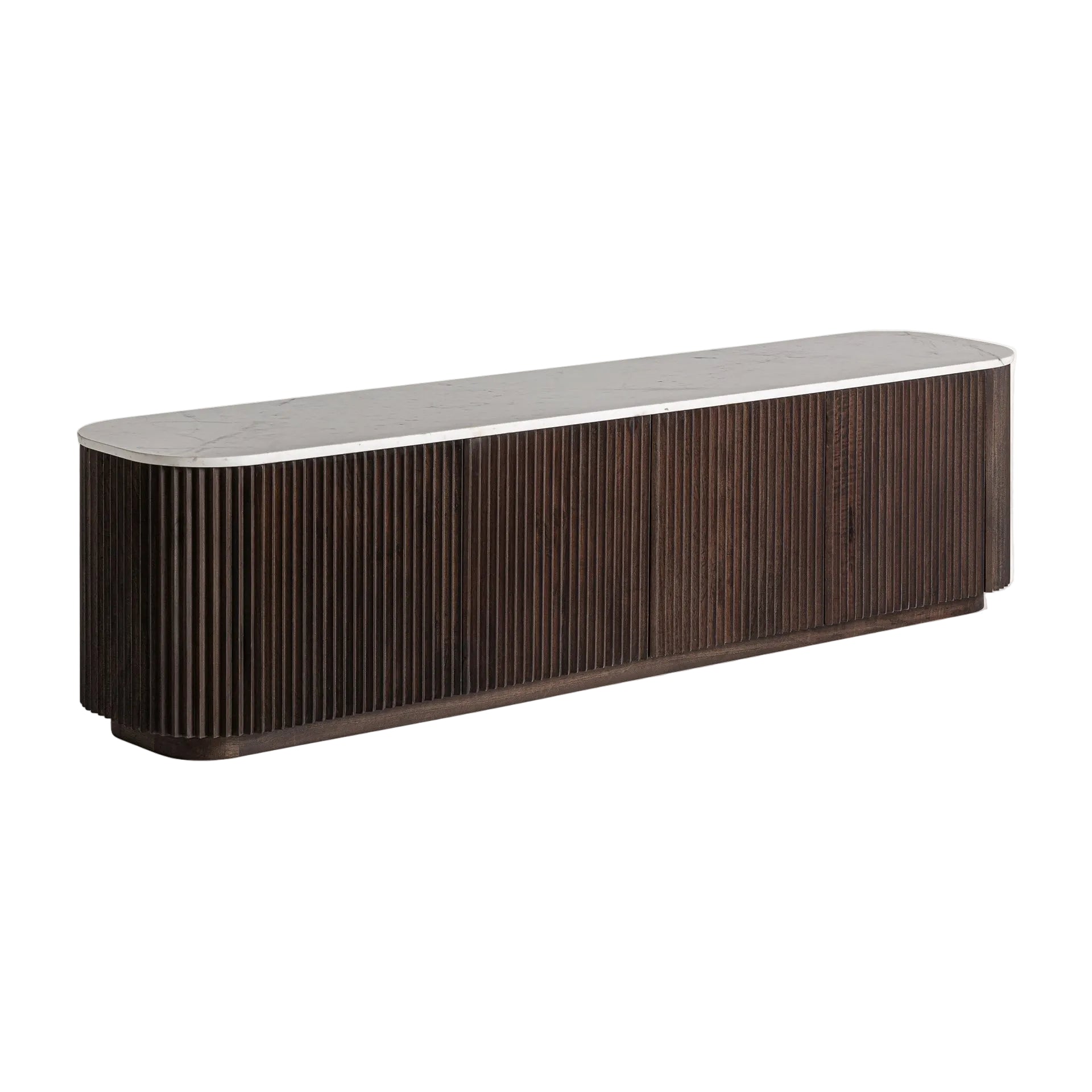 CENVES TV Stand in Mango Wood with Marble Top