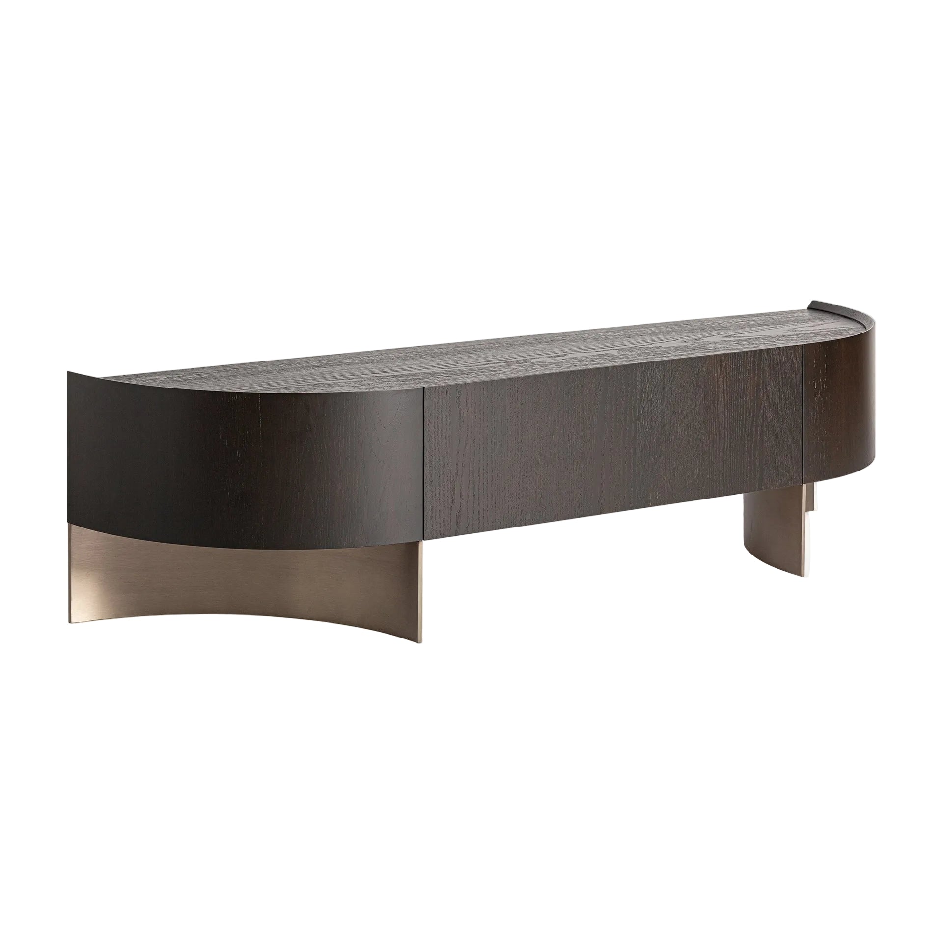 NEUVIC TV Cabinet dark oak veneer with gold base