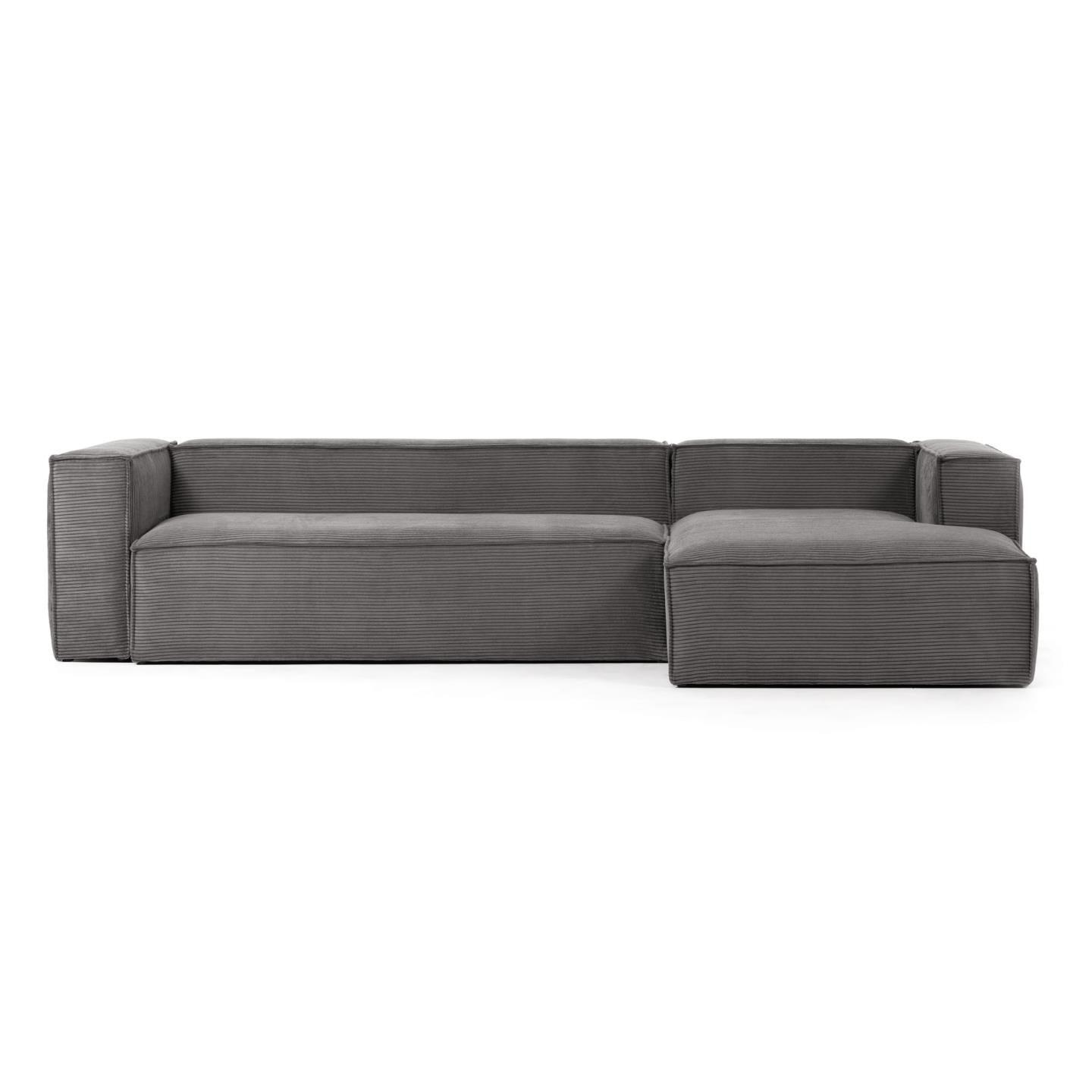 Narożnik 4-osobowy prawostronny BLOK szary sztruks La Forma Eye on Design