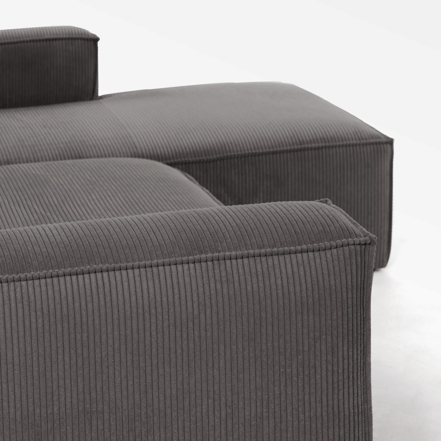 Narożnik 4-osobowy prawostronny BLOK szary sztruks La Forma Eye on Design