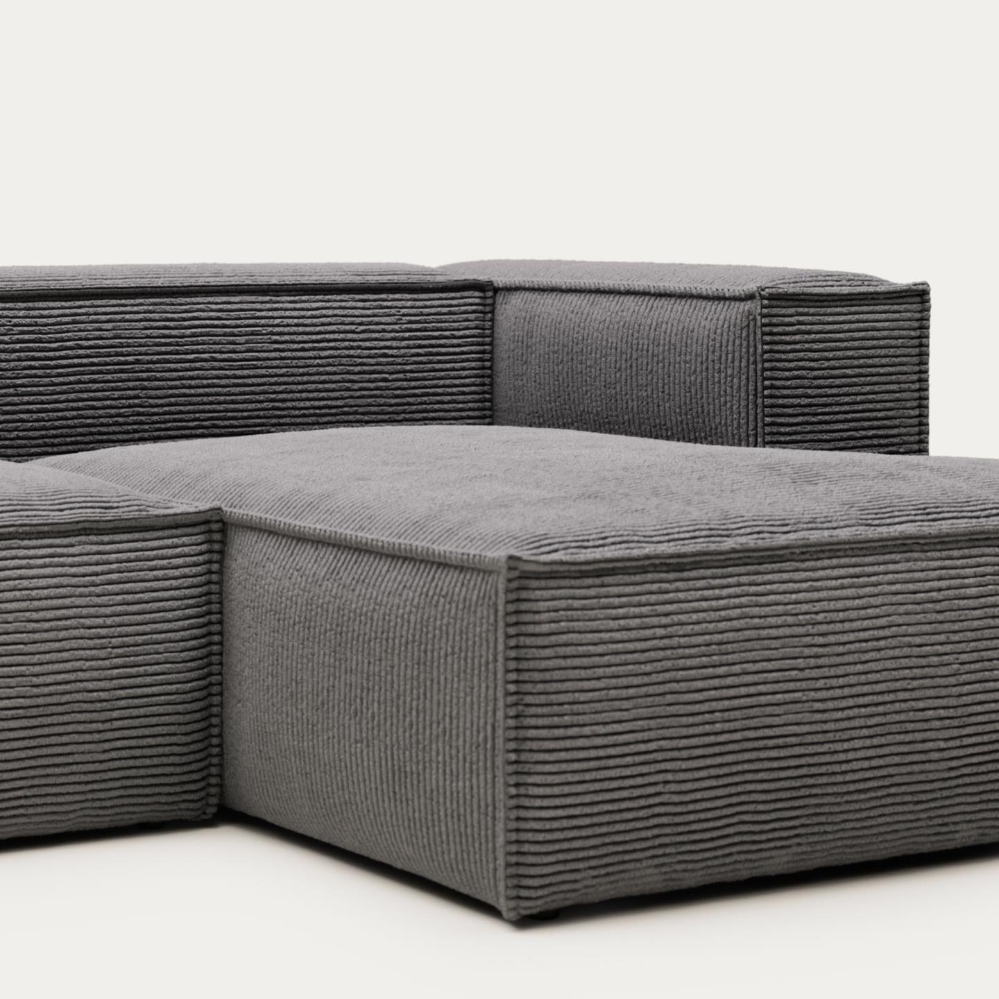 Narożnik 4-osobowy prawostronny BLOK szary sztruks La Forma Eye on Design