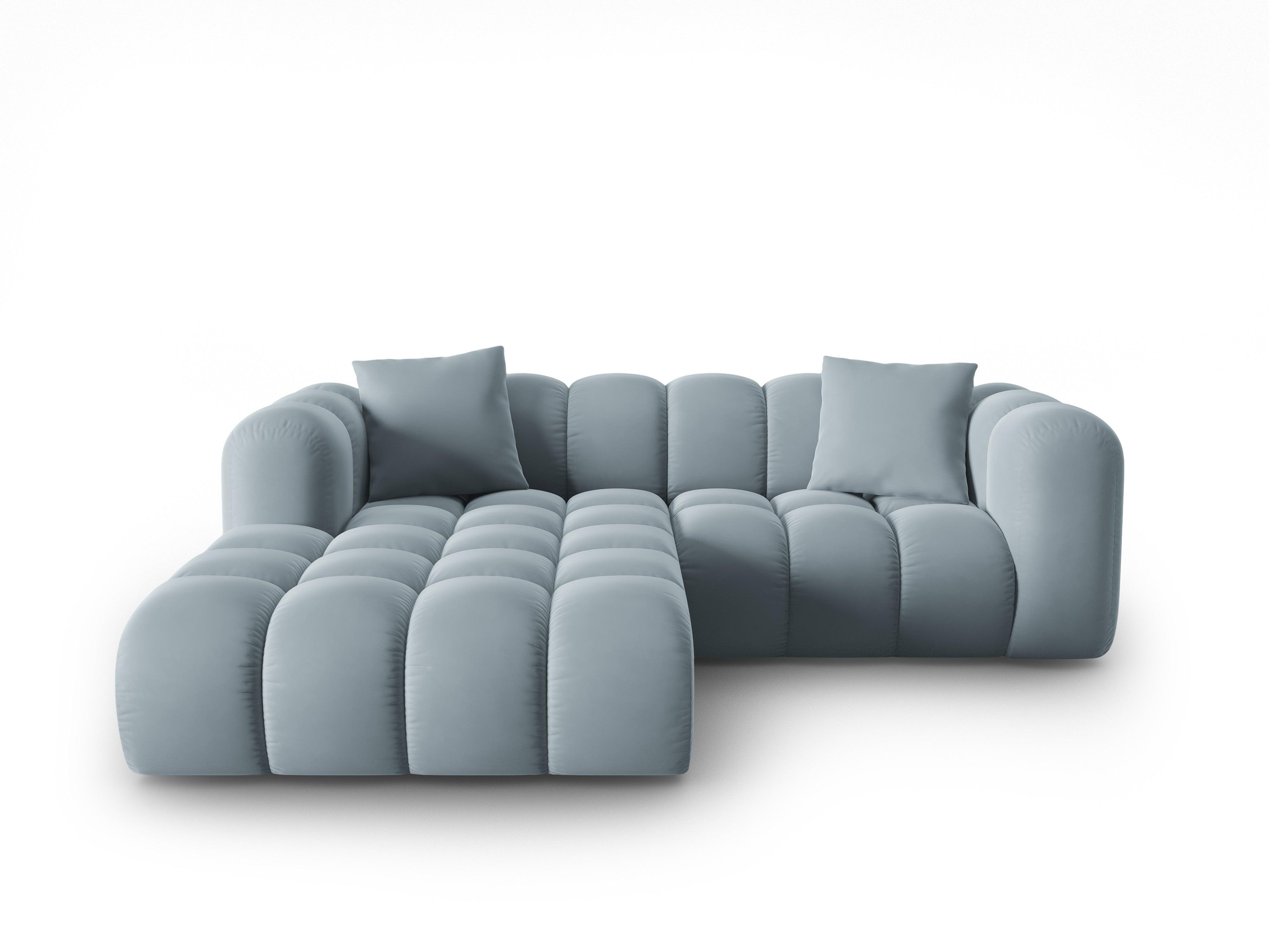 Narożnik aksamitny 3-osobowy lewostronny HALLEY jasnoniebieski Windsor & Co Eye on Design