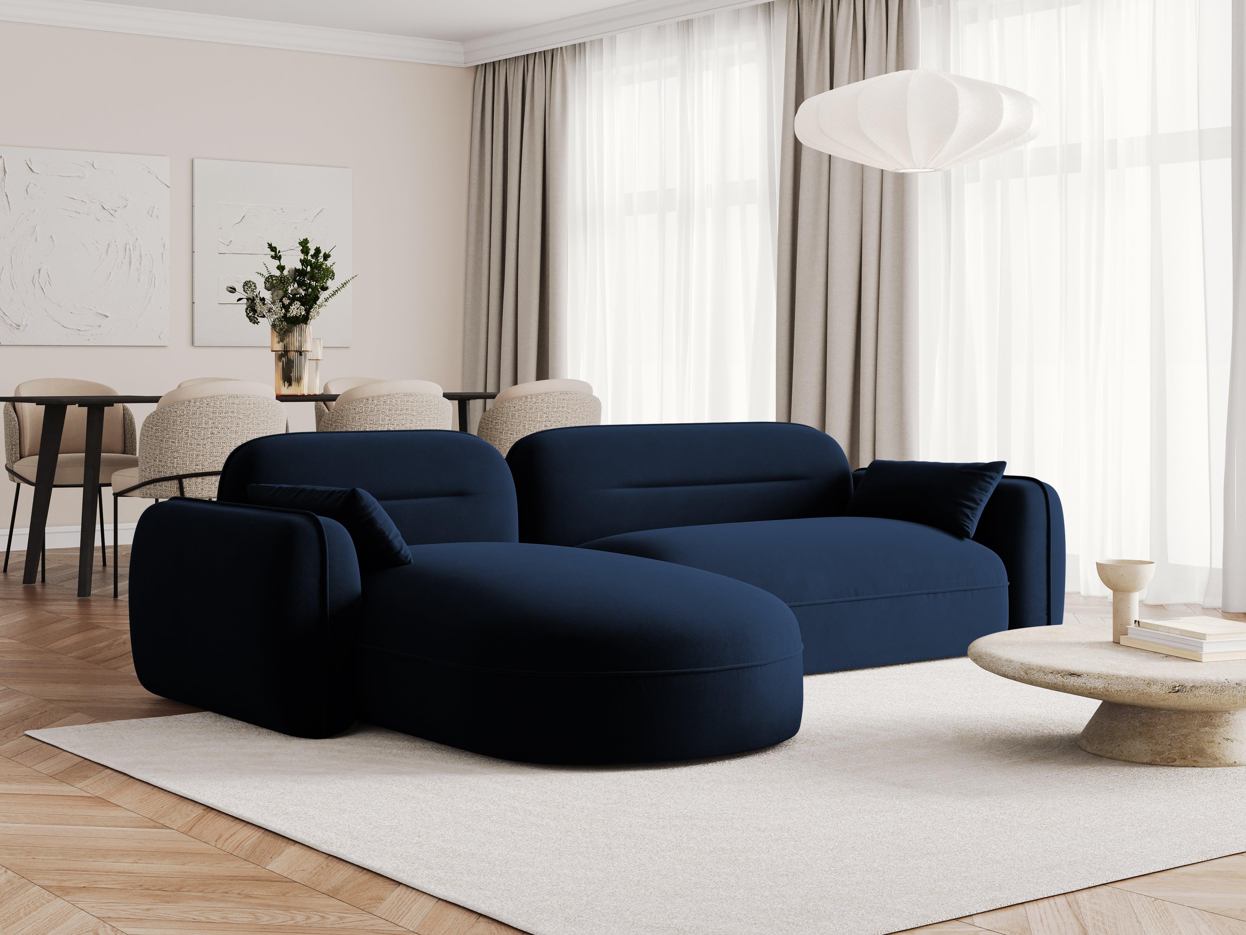 Narożnik modułowy aksamitny lewostronny 3,5-osobowy SYDNEY granat królewski Cosmopolitan Design Eye on Design