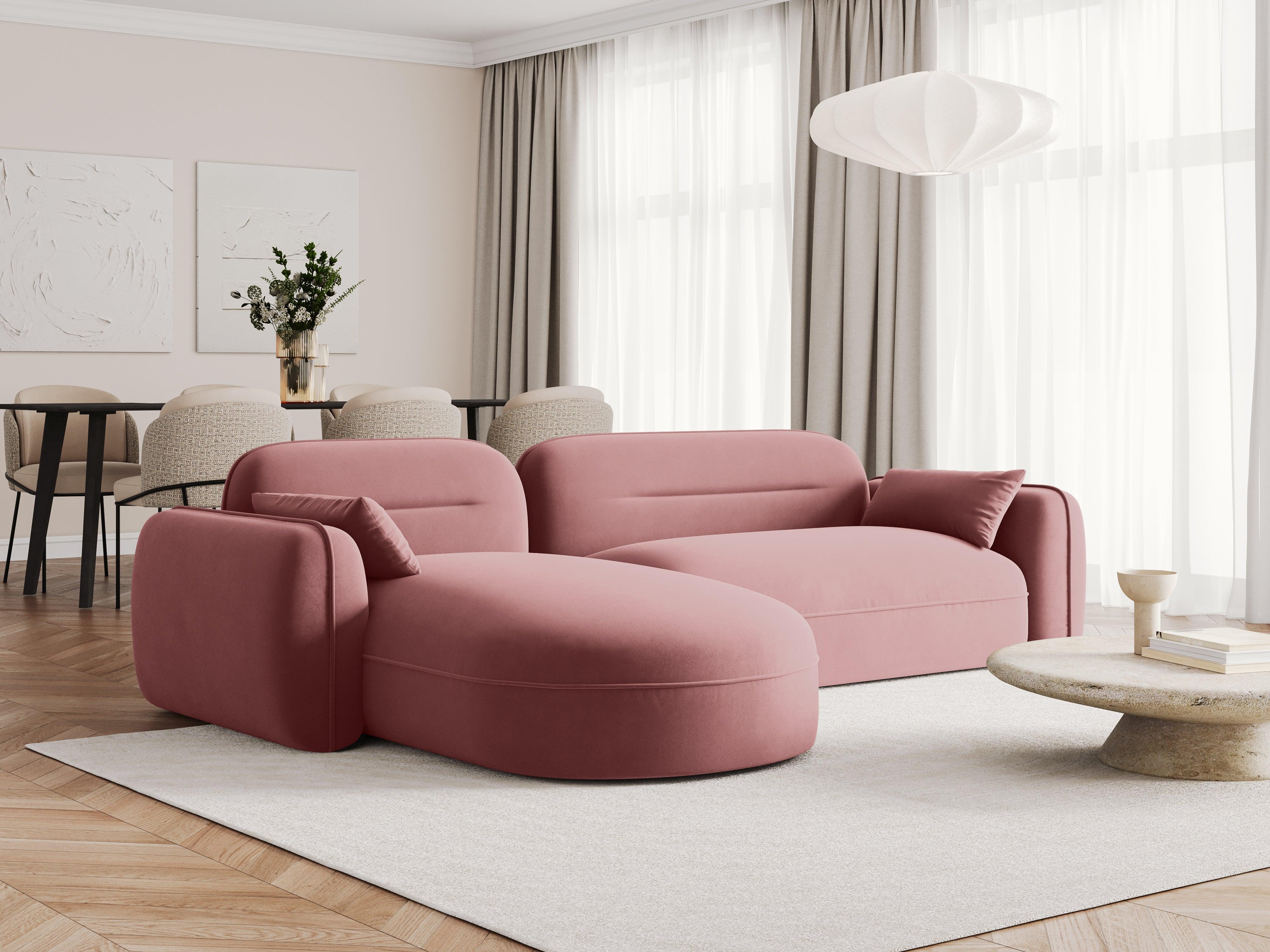 Narożnik modułowy aksamitny lewostronny 3,5-osobowy SYDNEY łososiowy Cosmopolitan Design Eye on Design