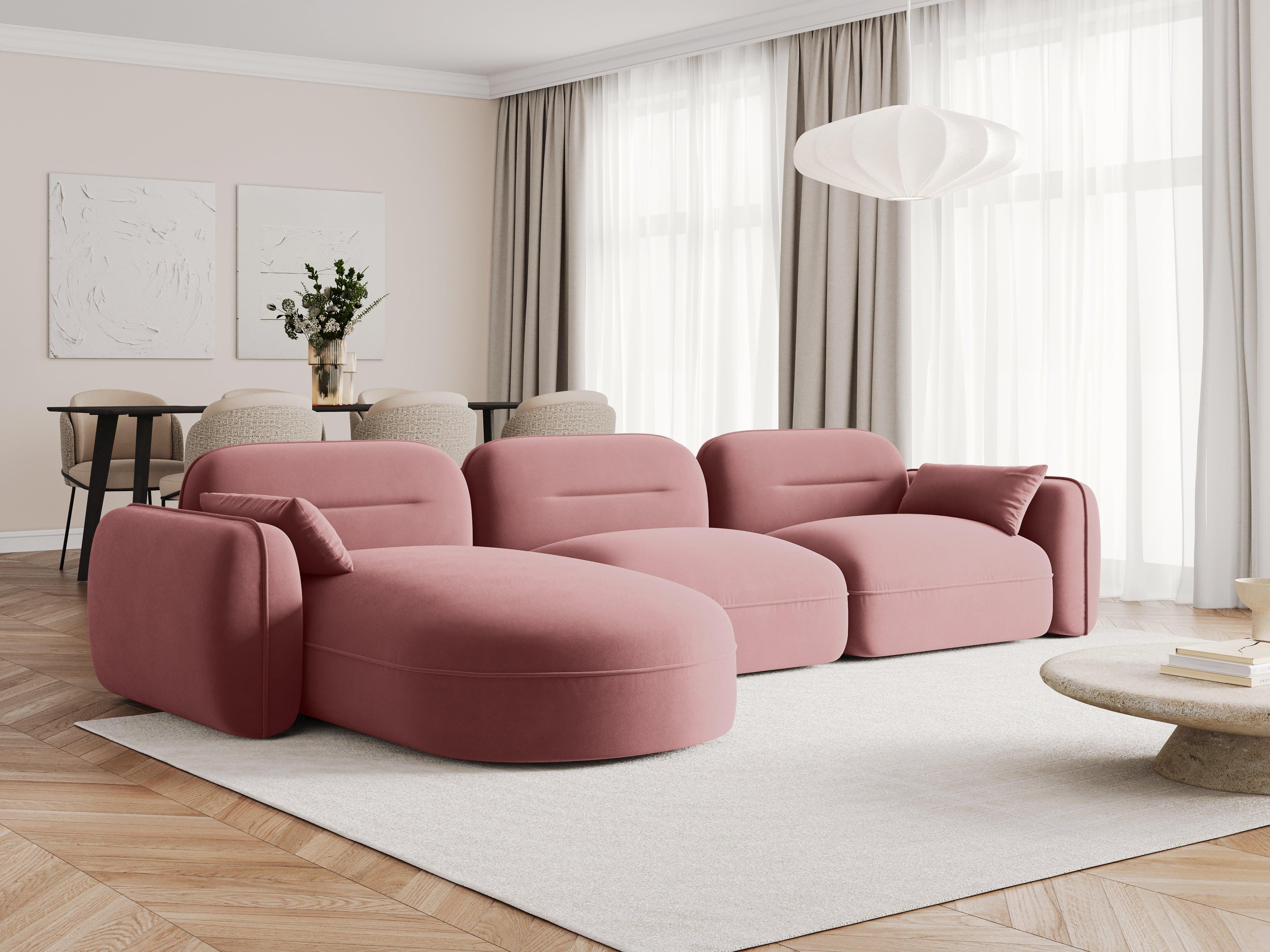 Narożnik modułowy aksamitny lewostronny 4-osobowy SYDNEY łososiowy Cosmopolitan Design Eye on Design