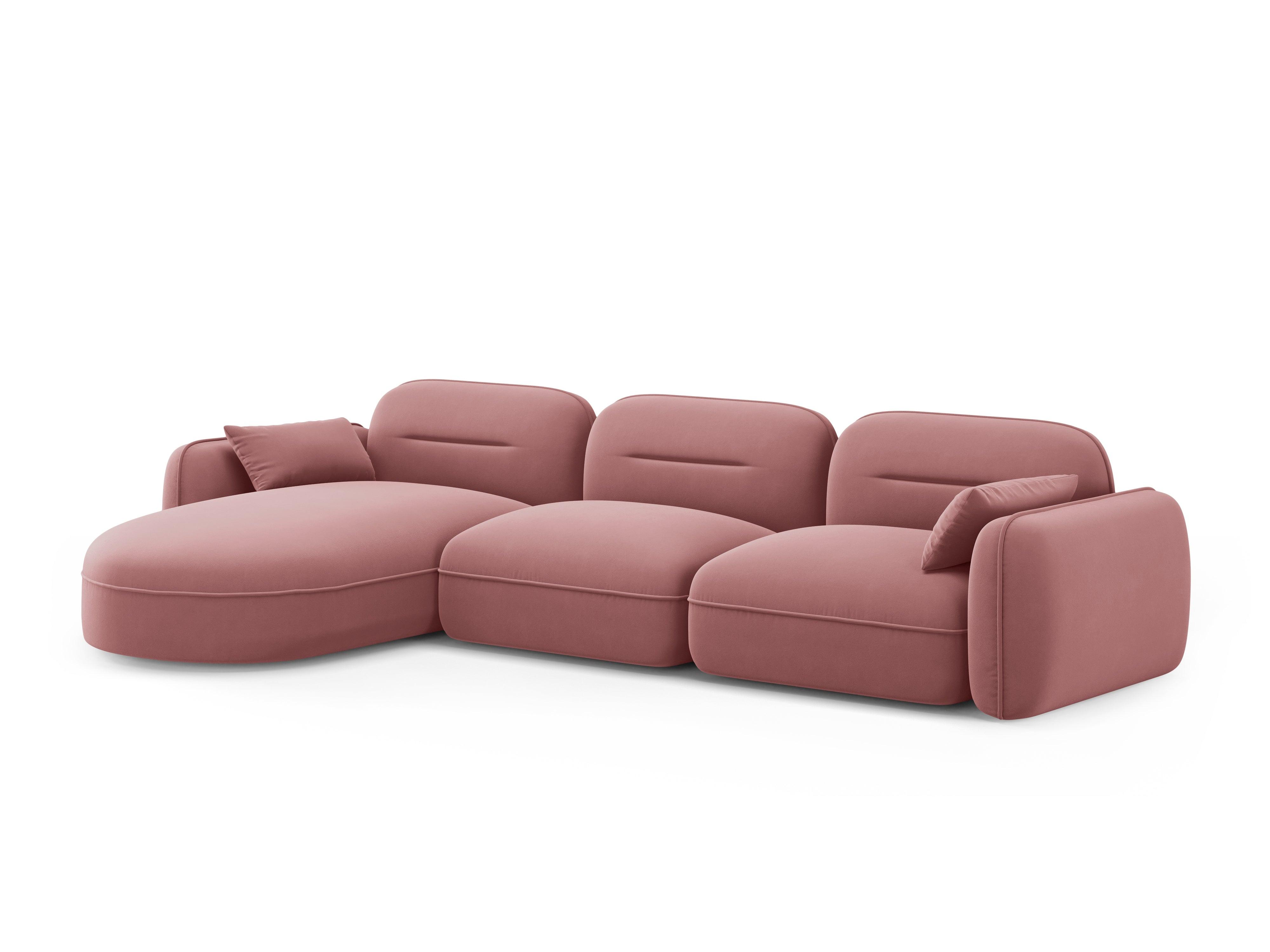 Narożnik modułowy aksamitny lewostronny 4-osobowy SYDNEY łososiowy Cosmopolitan Design Eye on Design