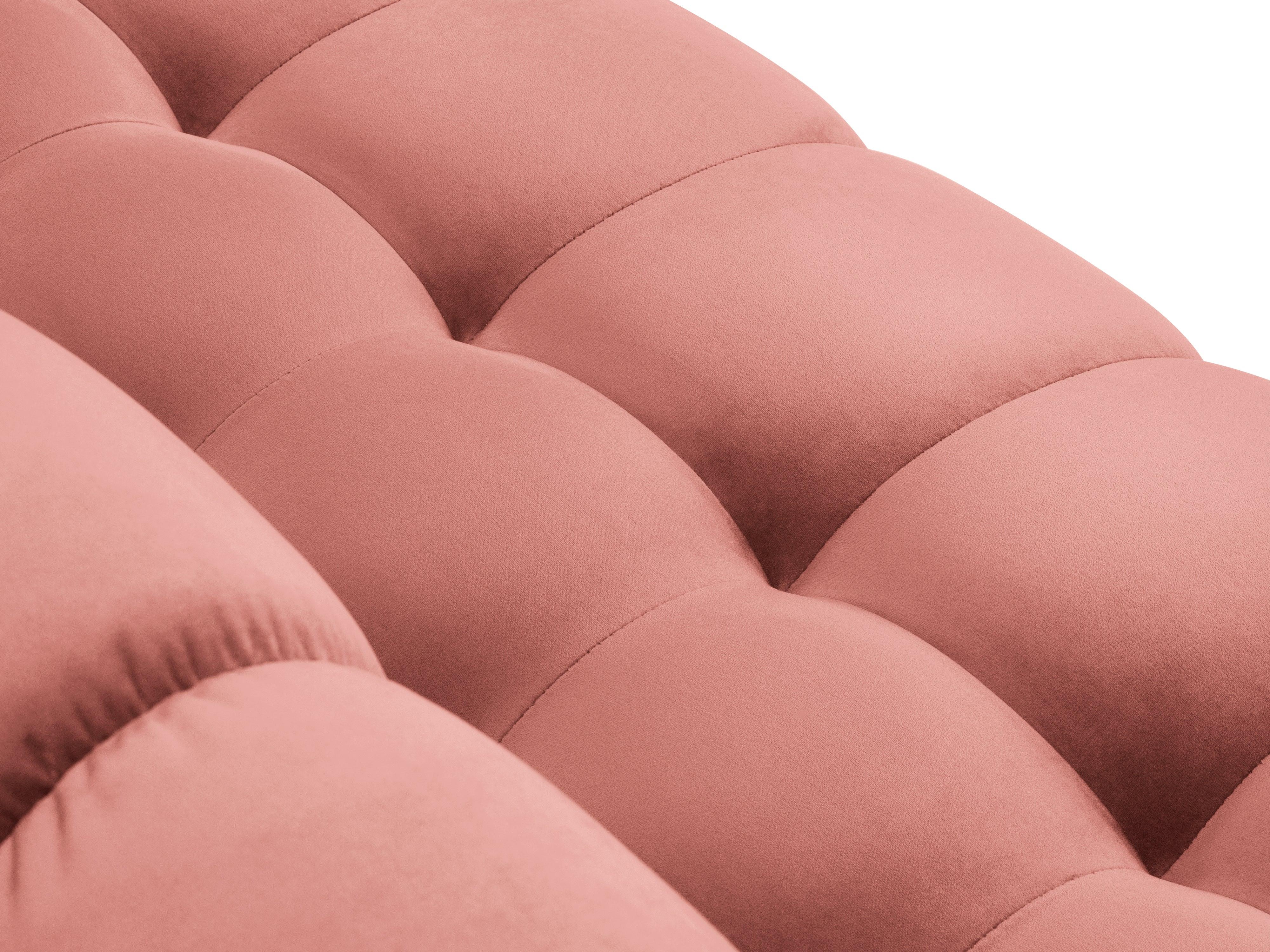 Narożnik aksamitny lewostronny BALI różowy z czarną podstawą Cosmopolitan Design Eye on Design
