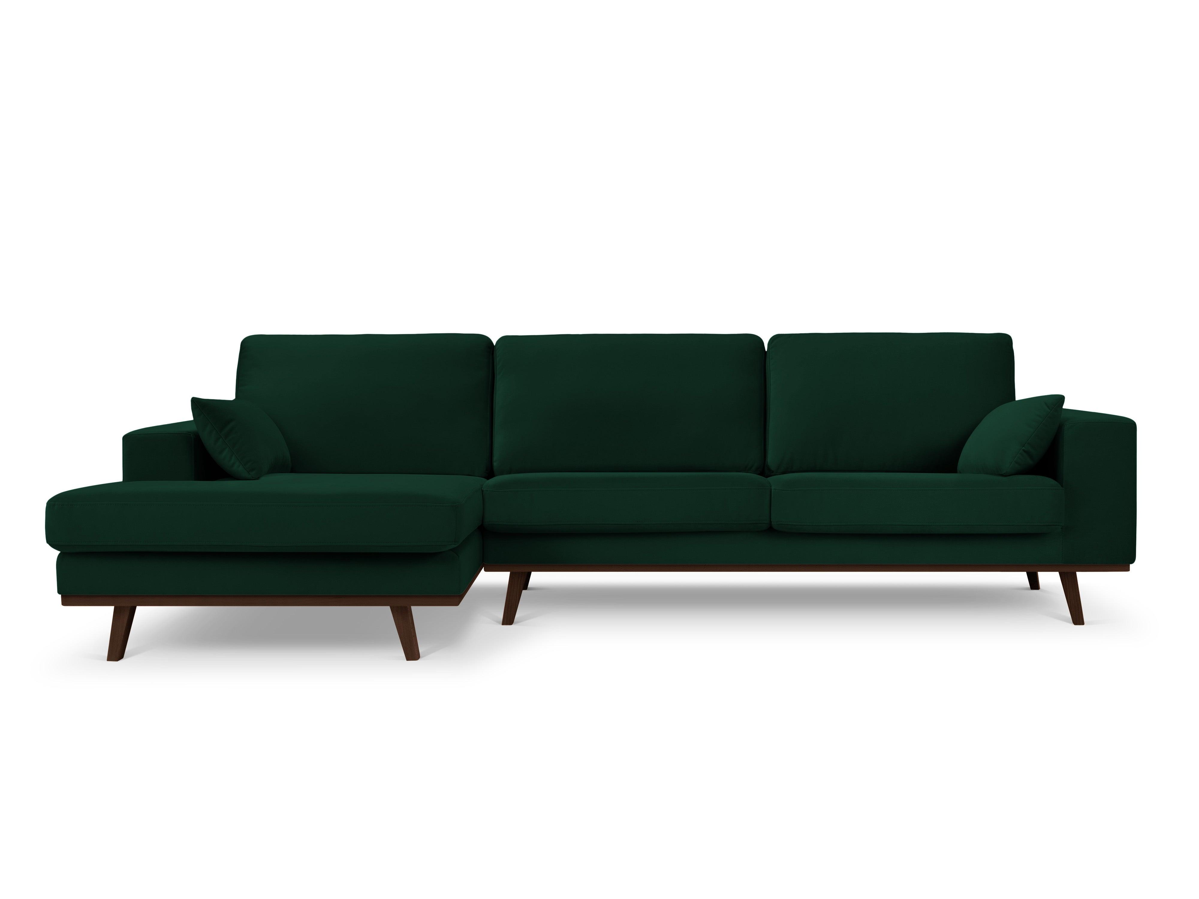 Narożnik aksamitny lewostronny HEBE butelkowa zieleń Mazzini Sofas Eye on Design