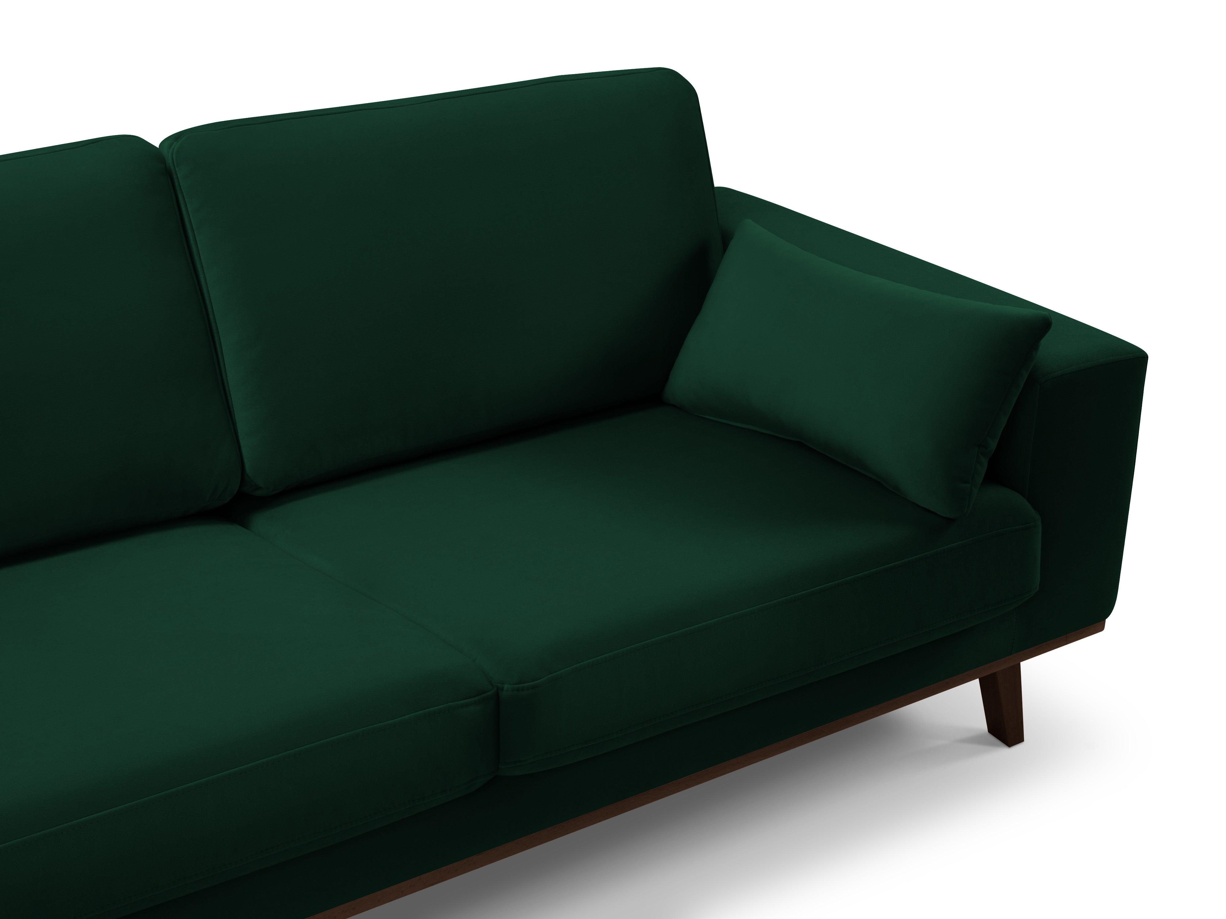 Narożnik aksamitny lewostronny HEBE butelkowa zieleń Mazzini Sofas Eye on Design