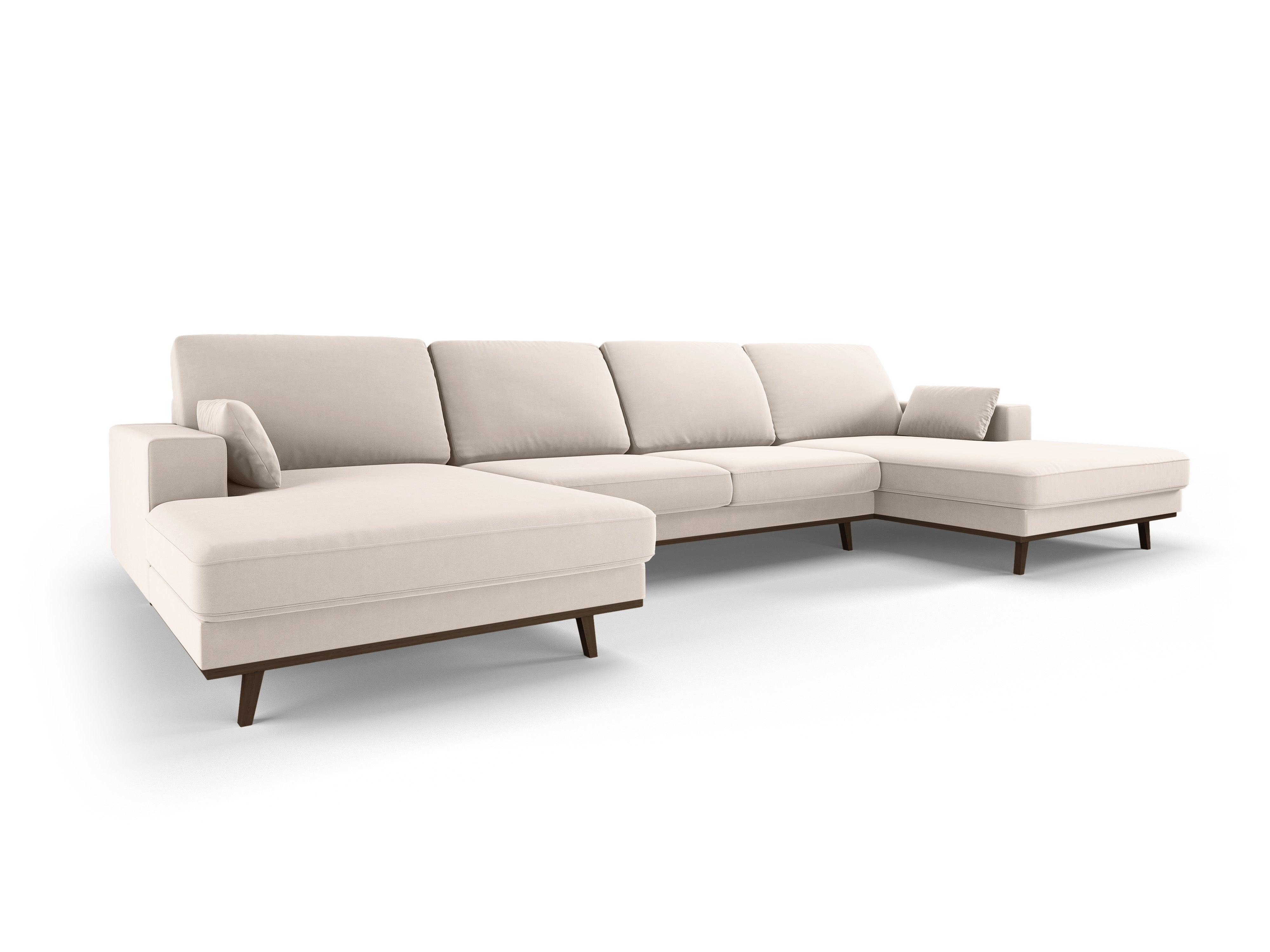 Narożnik aksamitny panoramiczny HEBE beżowy Mazzini Sofas Eye on Design