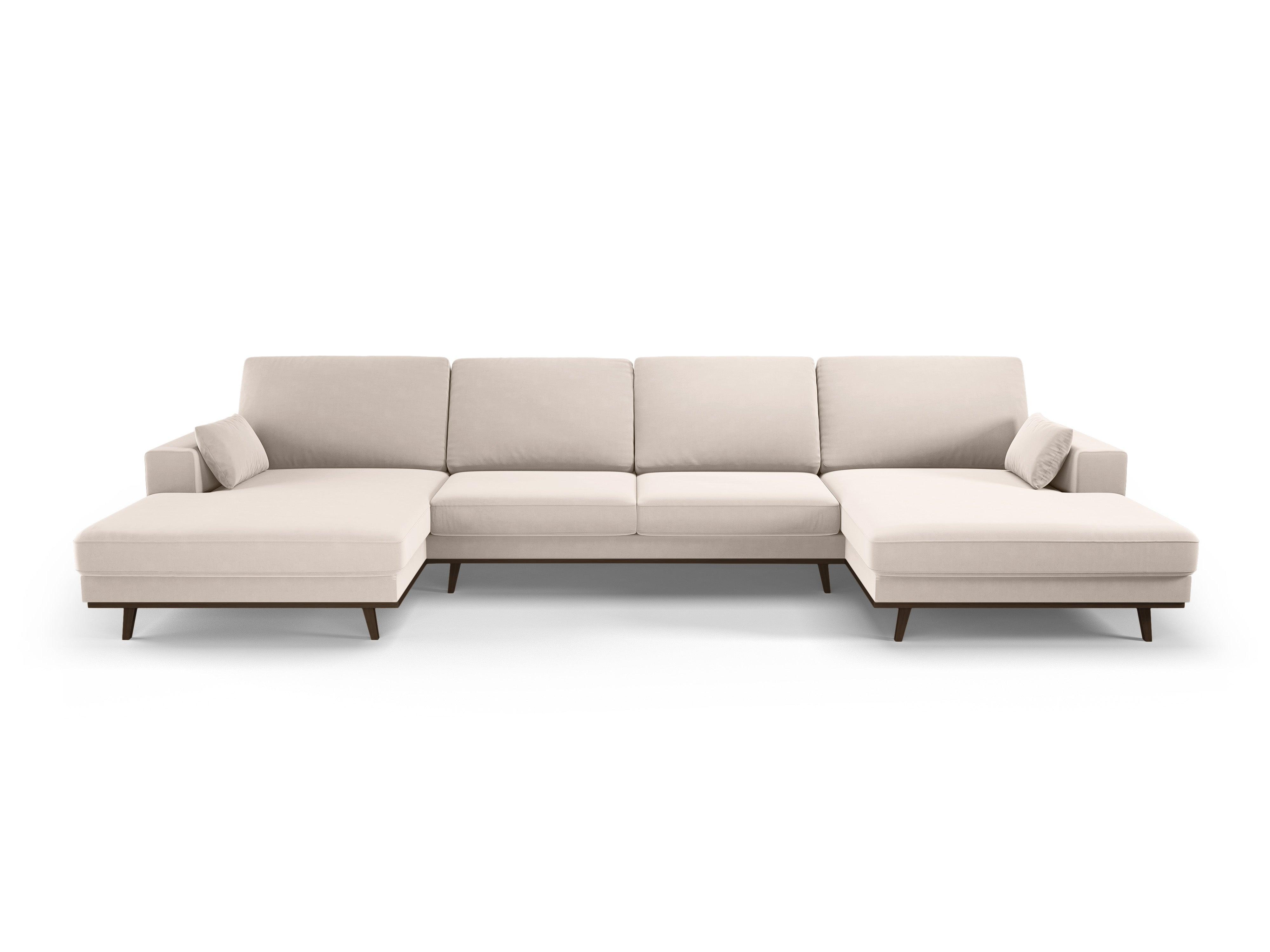 Narożnik aksamitny panoramiczny HEBE beżowy Mazzini Sofas Eye on Design