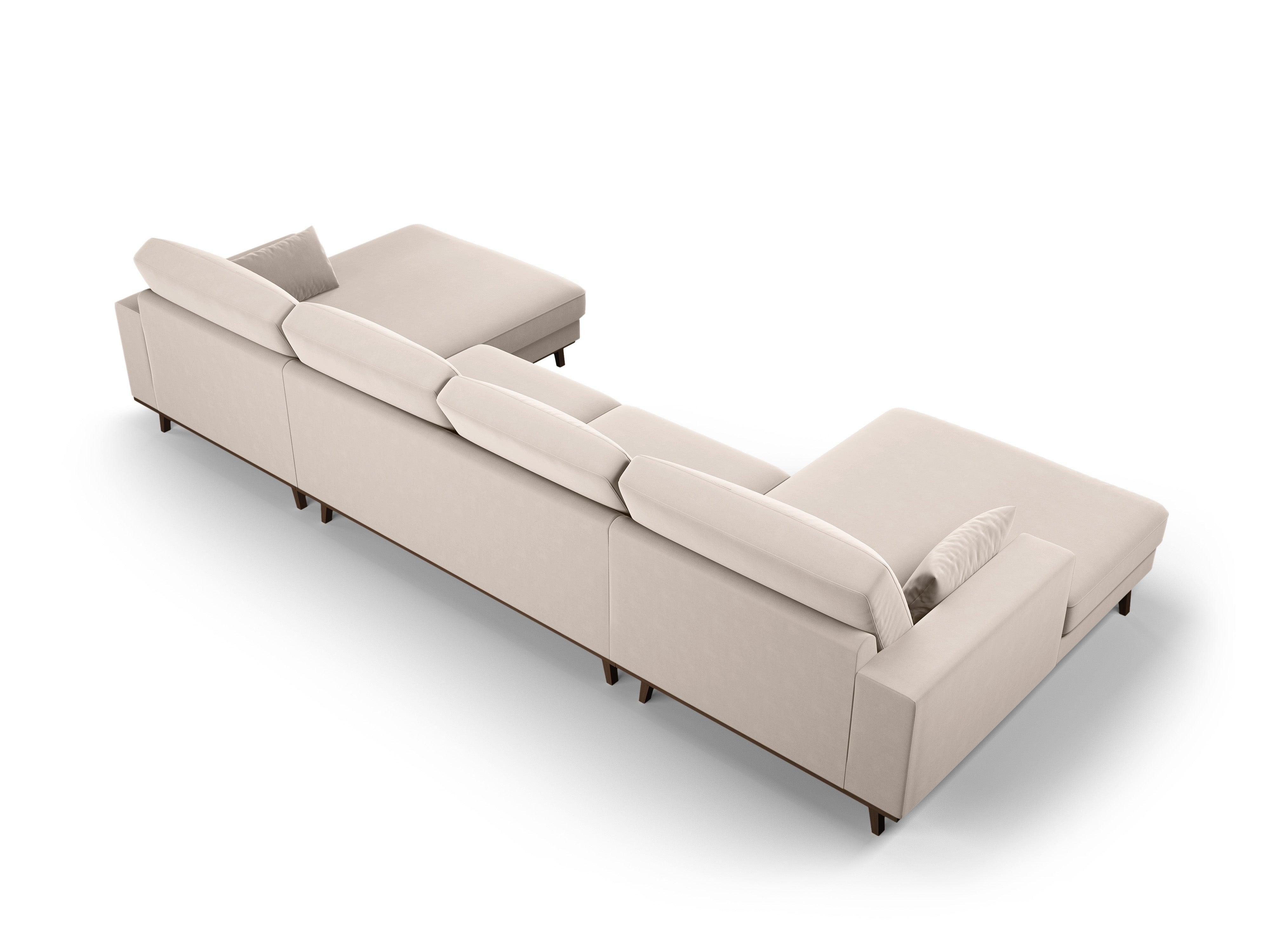 Narożnik aksamitny panoramiczny HEBE beżowy Mazzini Sofas Eye on Design