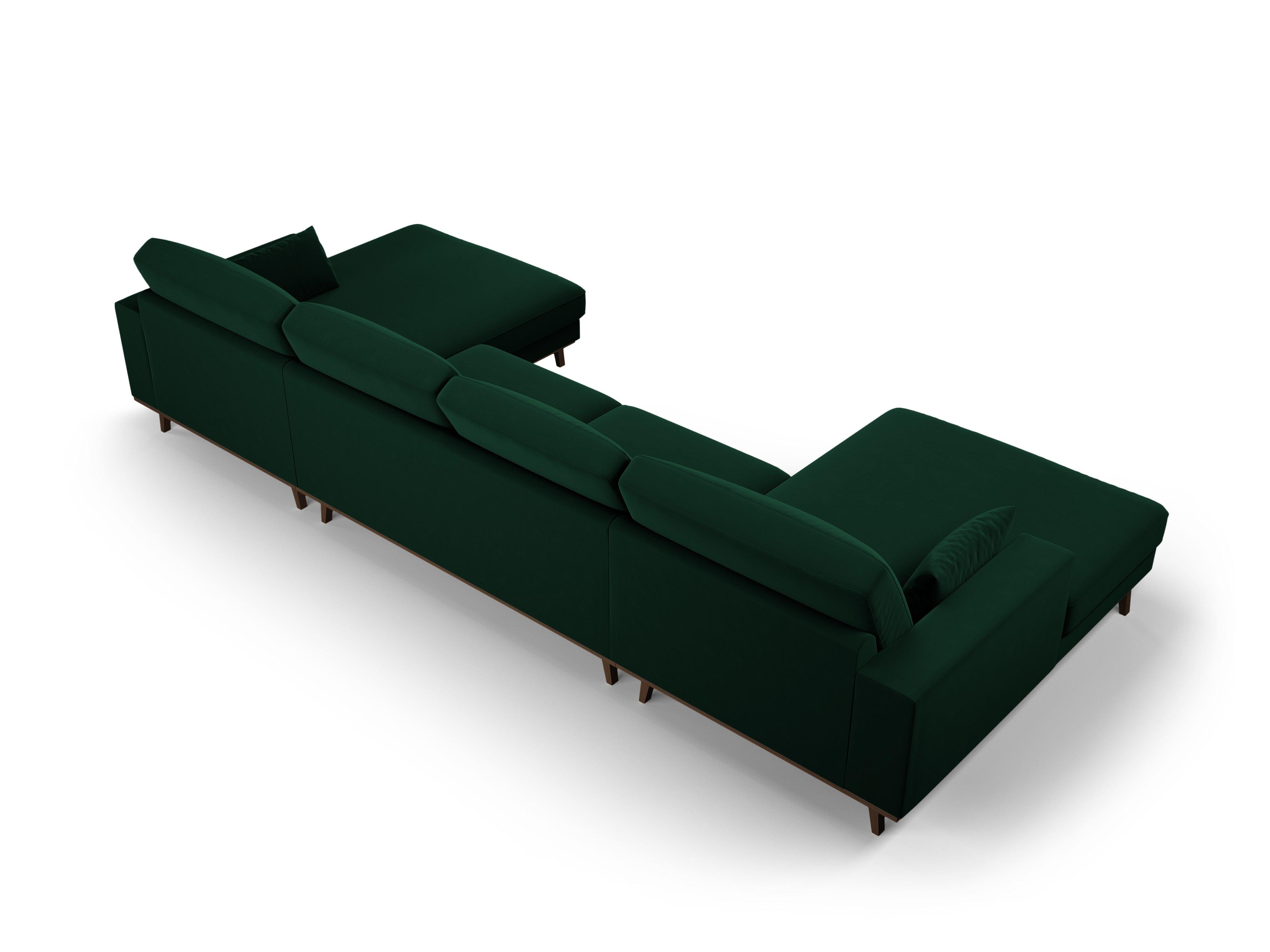 Narożnik aksamitny panoramiczny HEBE butelkowa zieleń Mazzini Sofas Eye on Design