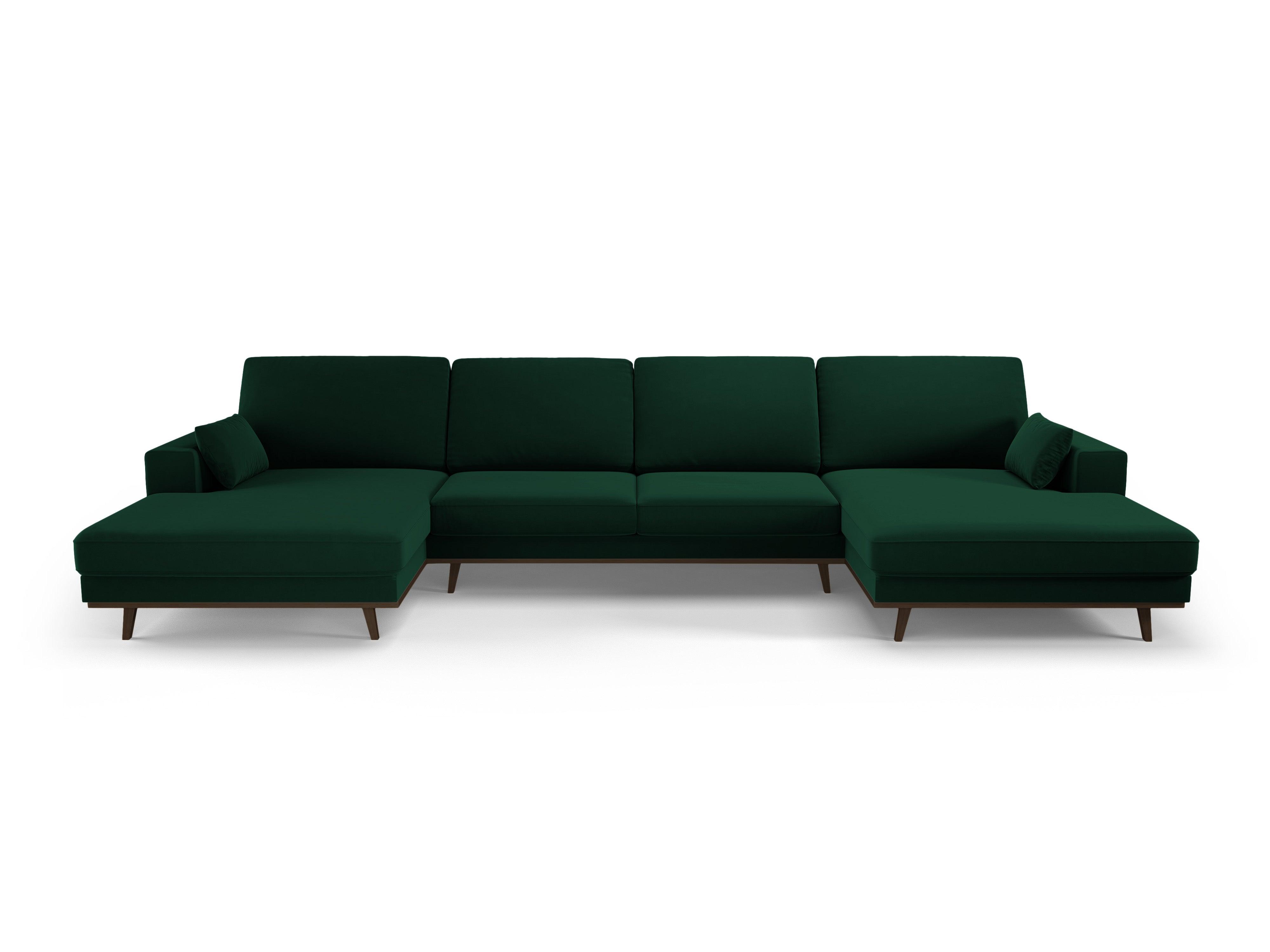 Narożnik aksamitny panoramiczny HEBE butelkowa zieleń Mazzini Sofas Eye on Design