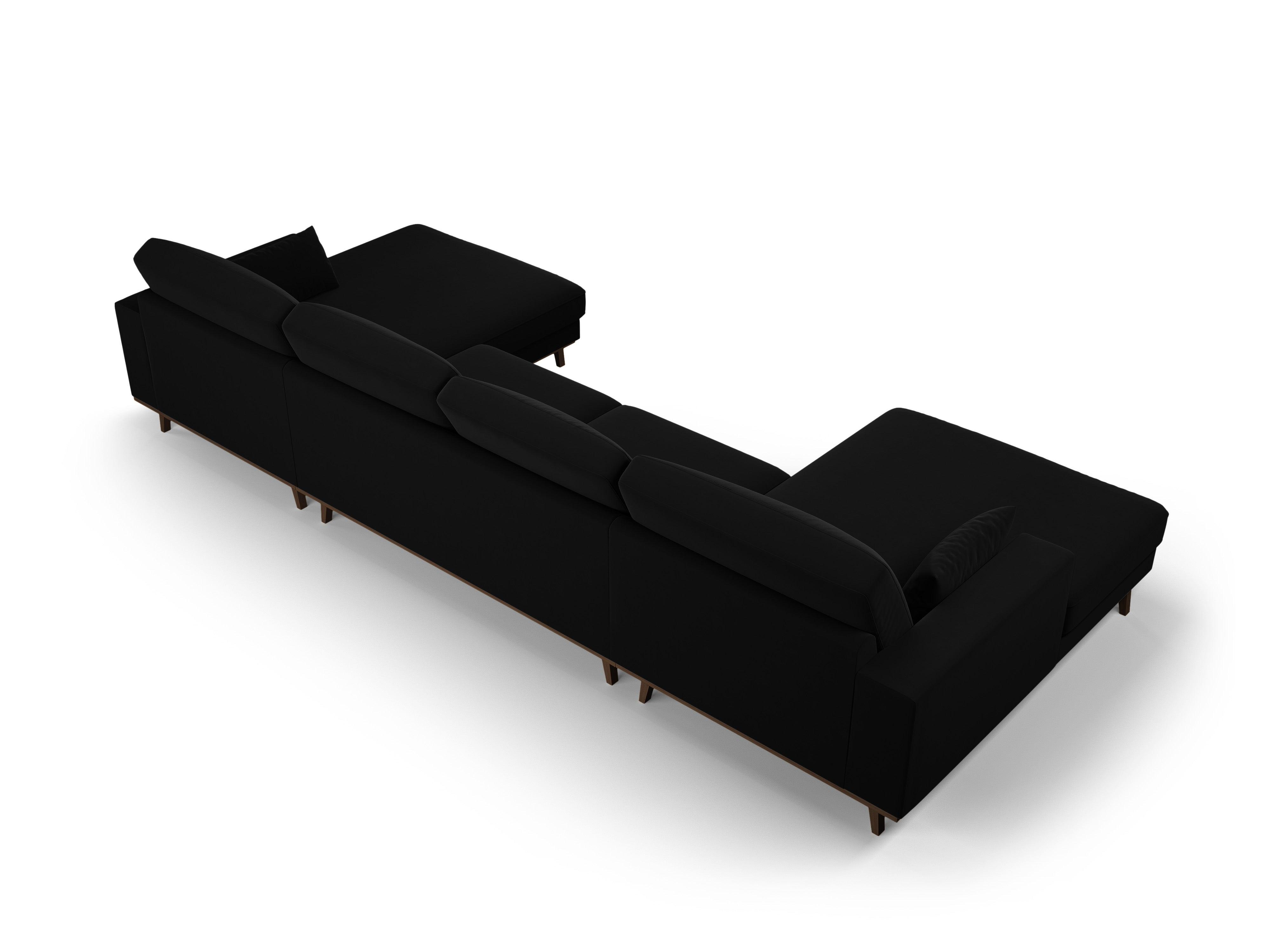 Narożnik aksamitny panoramiczny HEBE czarny Mazzini Sofas Eye on Design