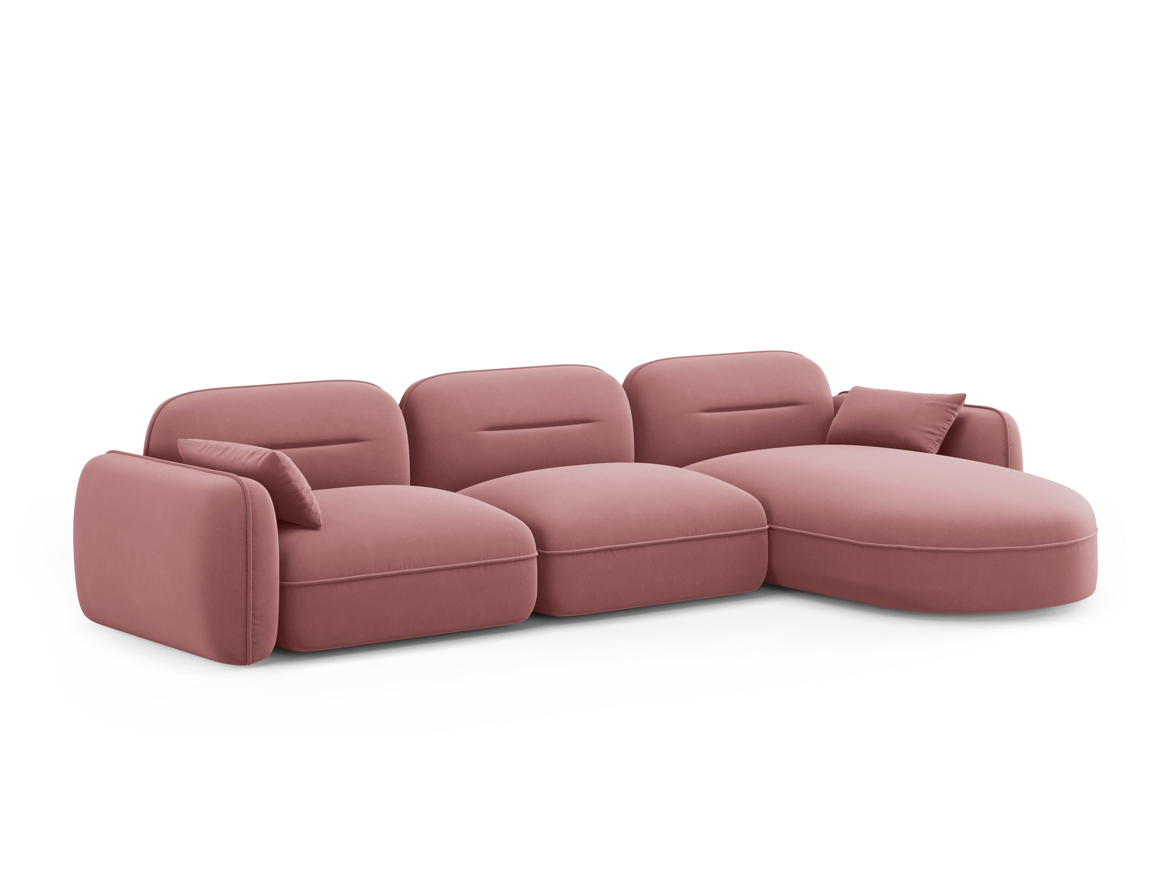 Narożnik modułowy aksamitny prawostronny 4-osobowy SYDNEY łososiowa Cosmopolitan Design Eye on Design