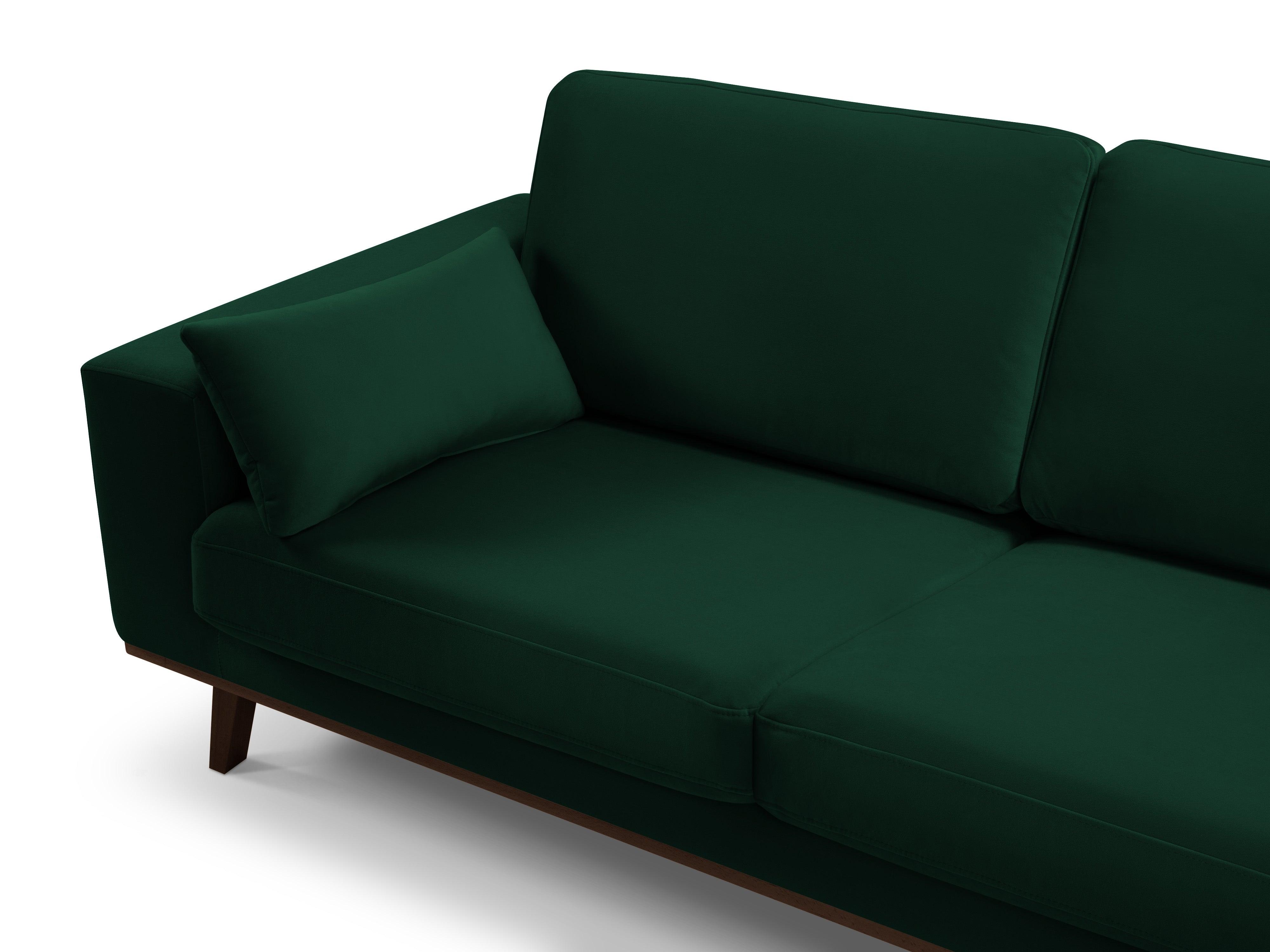 Narożnik aksamitny prawostronny HEBE butelkowa zieleń Mazzini Sofas Eye on Design