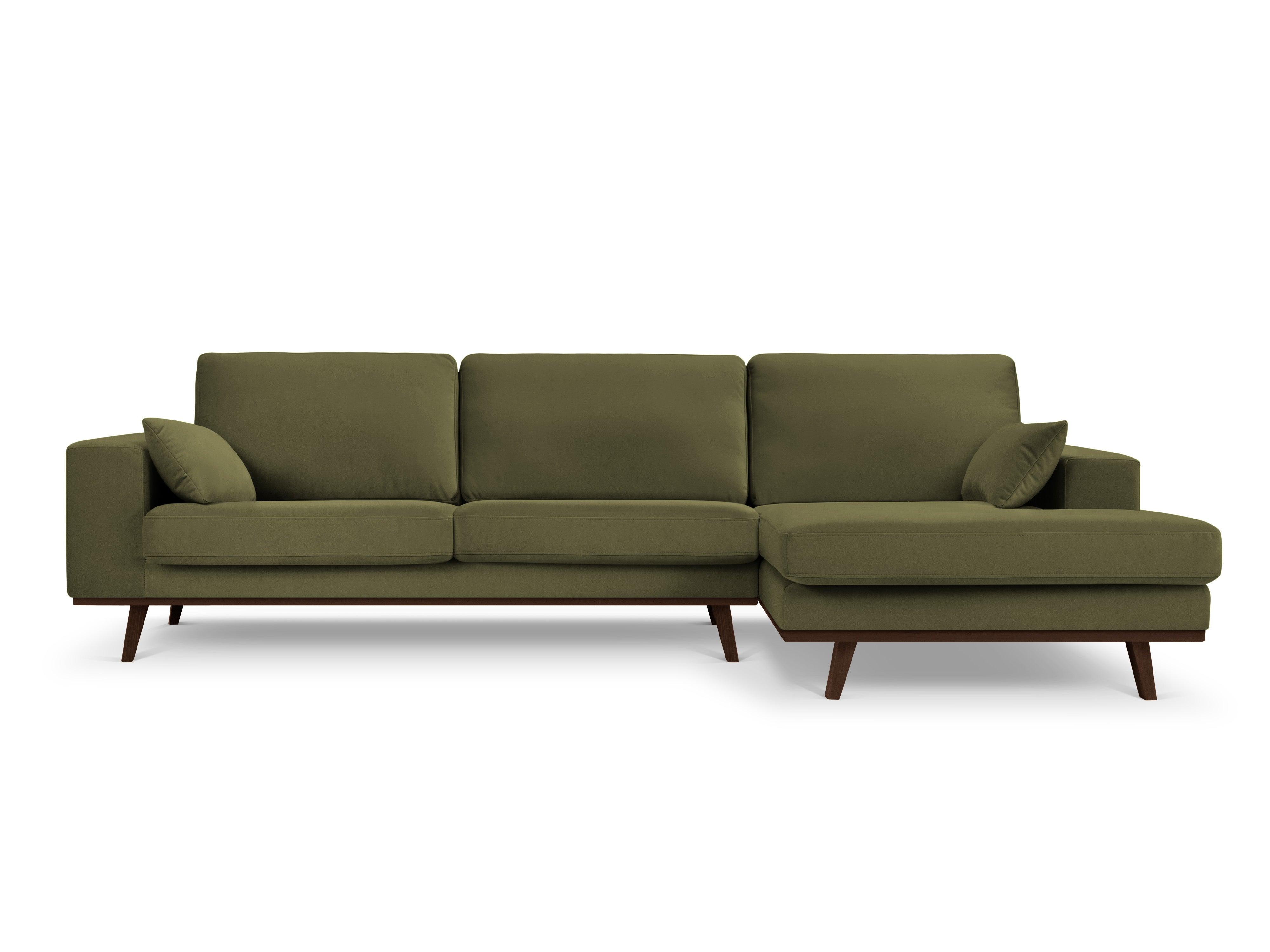 Narożnik aksamitny prawostronny HEBE zielony Mazzini Sofas Eye on Design