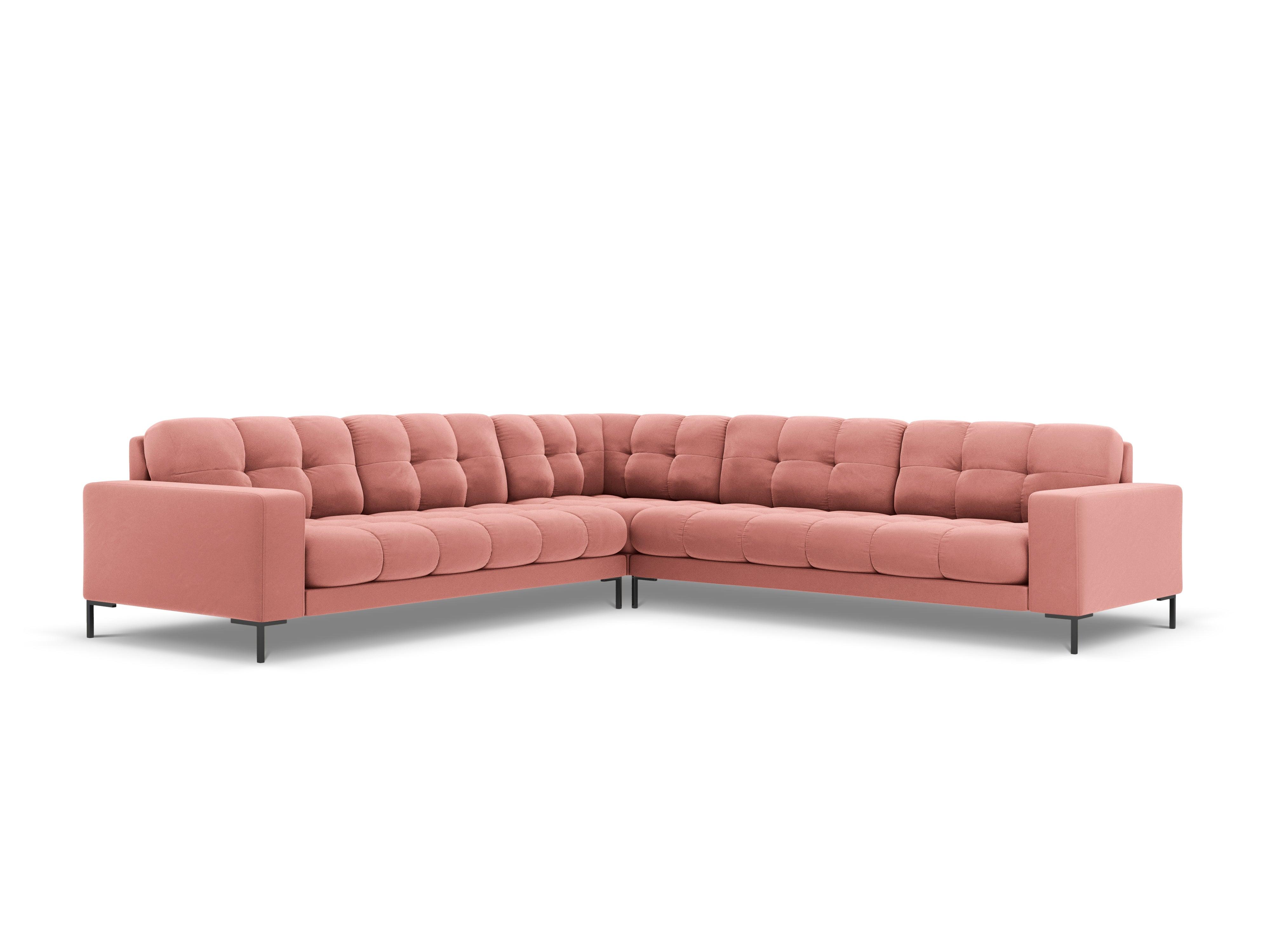 Narożnik aksamitny symetryczny BALI różowy z czarną podstawą Cosmopolitan Design Eye on Design