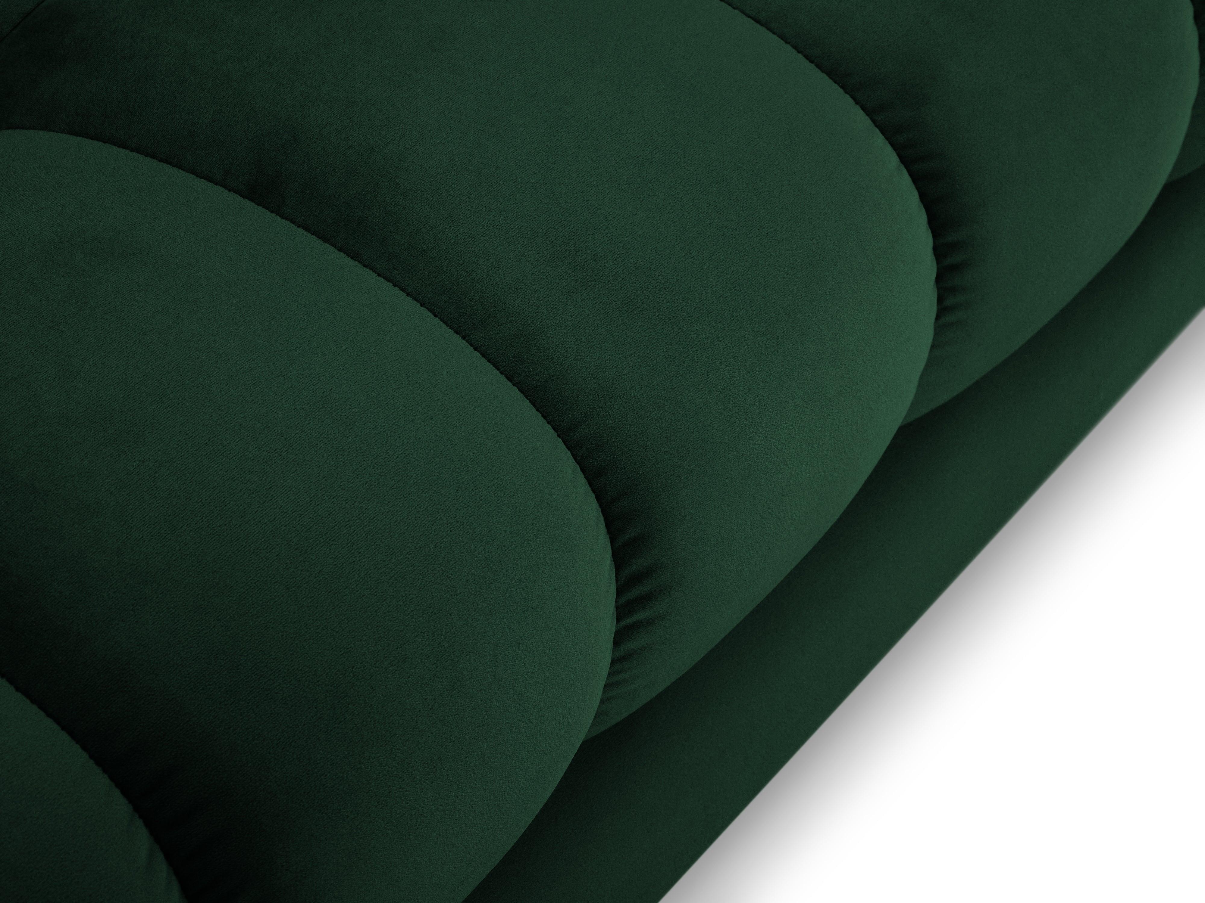 Narożnik aksamitny w kształcie U BALI butelkowa zieleń ze złotą podstawą Cosmopolitan Design Eye on Design