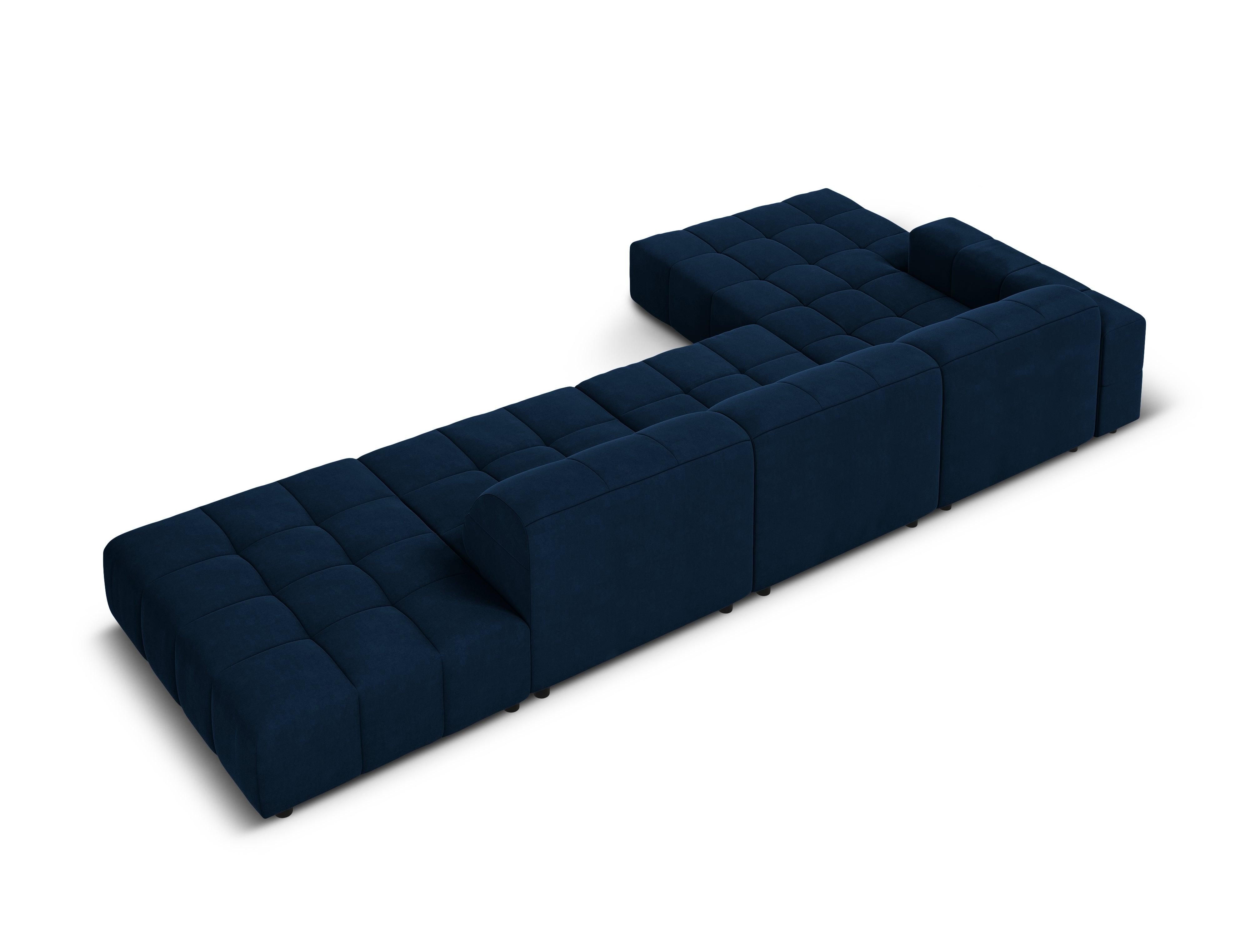 Narożnik lewostronny aksamitny 5-osobowy CHICAGO granat królewski Cosmopolitan Design Eye on Design