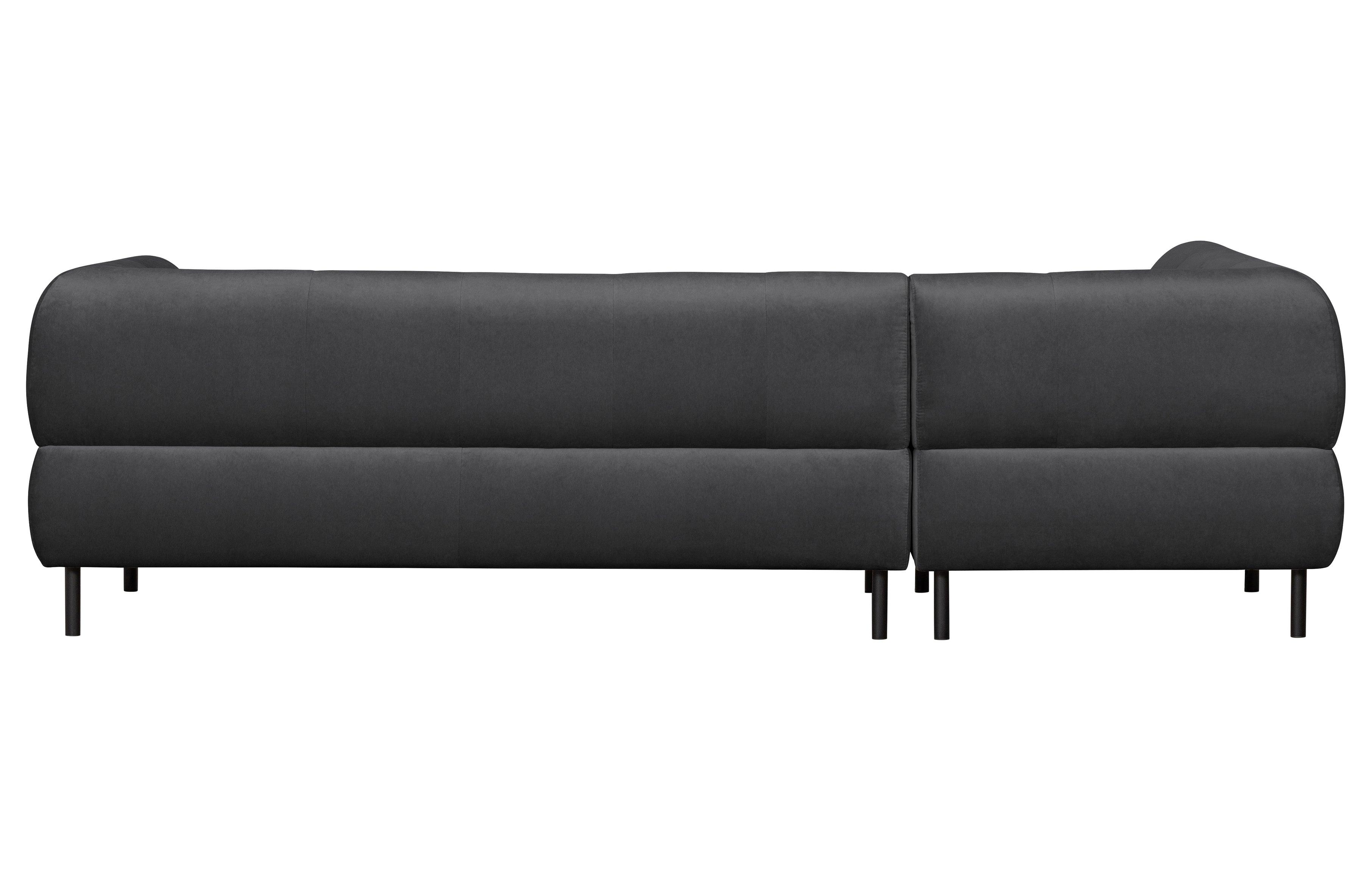 Narożnik lewostronny aksamitny LLOYD ciemnoszary Woood Exclusive Eye on Design