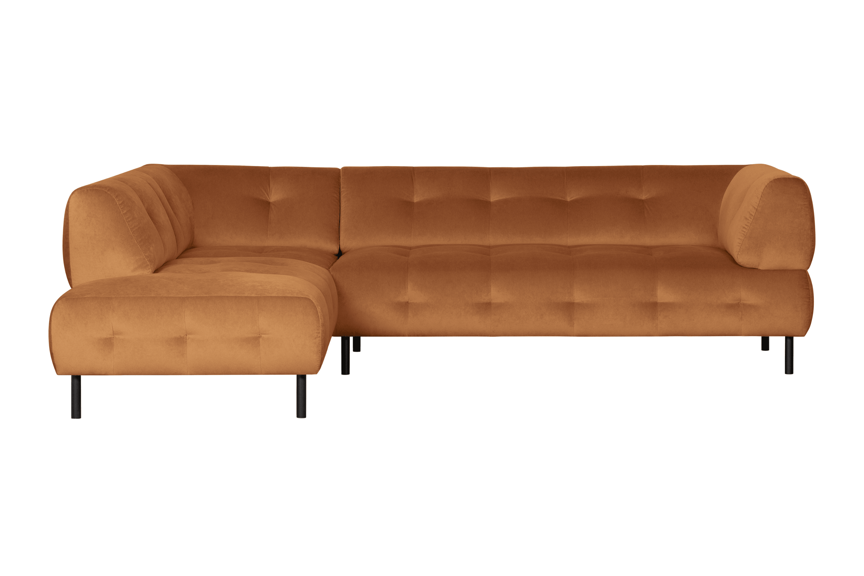 Narożnik lewostronny aksamitny LLOYD cynamonowy Woood Exclusive Eye on Design