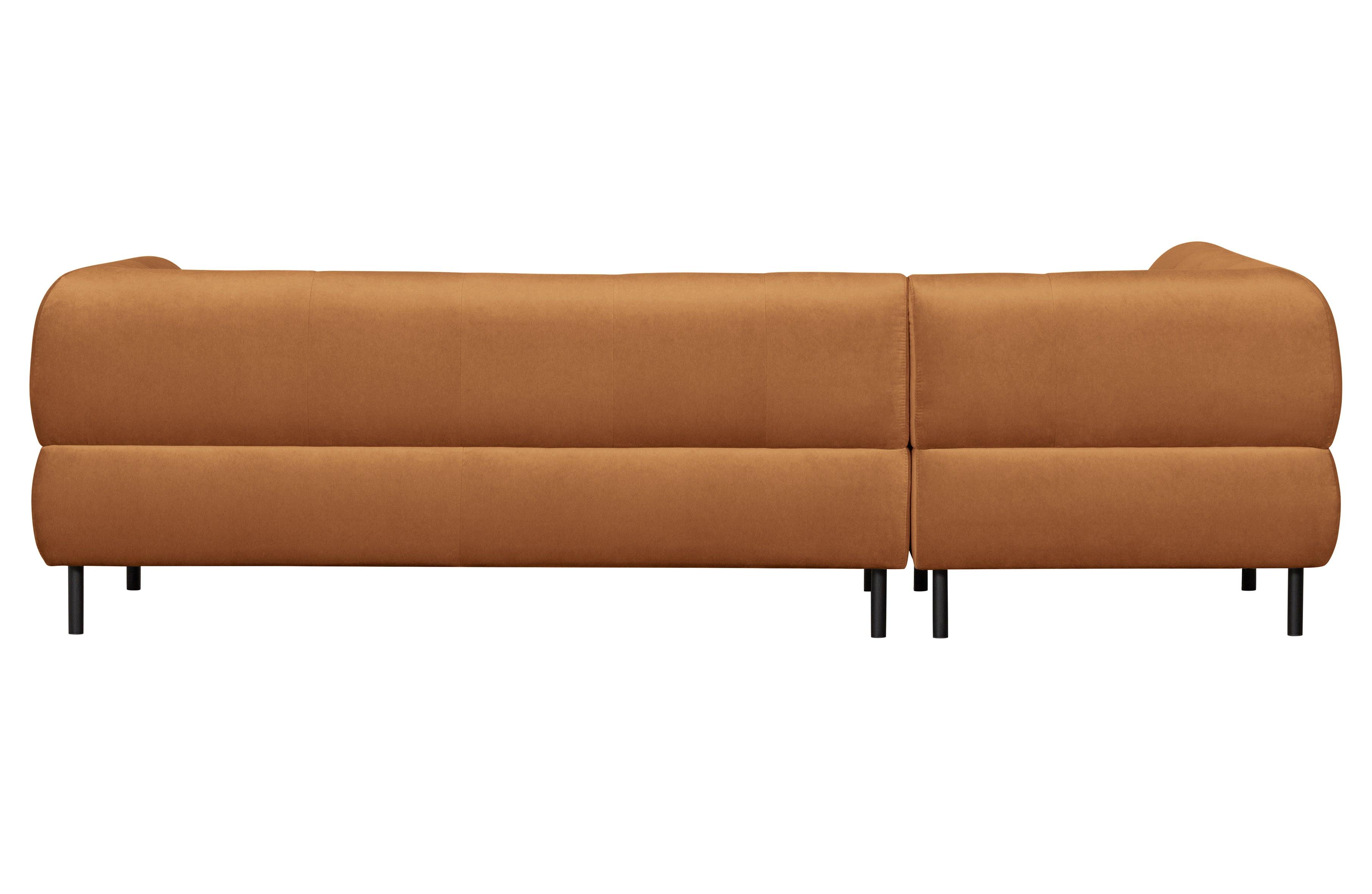 Narożnik lewostronny aksamitny LLOYD cynamonowy Woood Exclusive Eye on Design