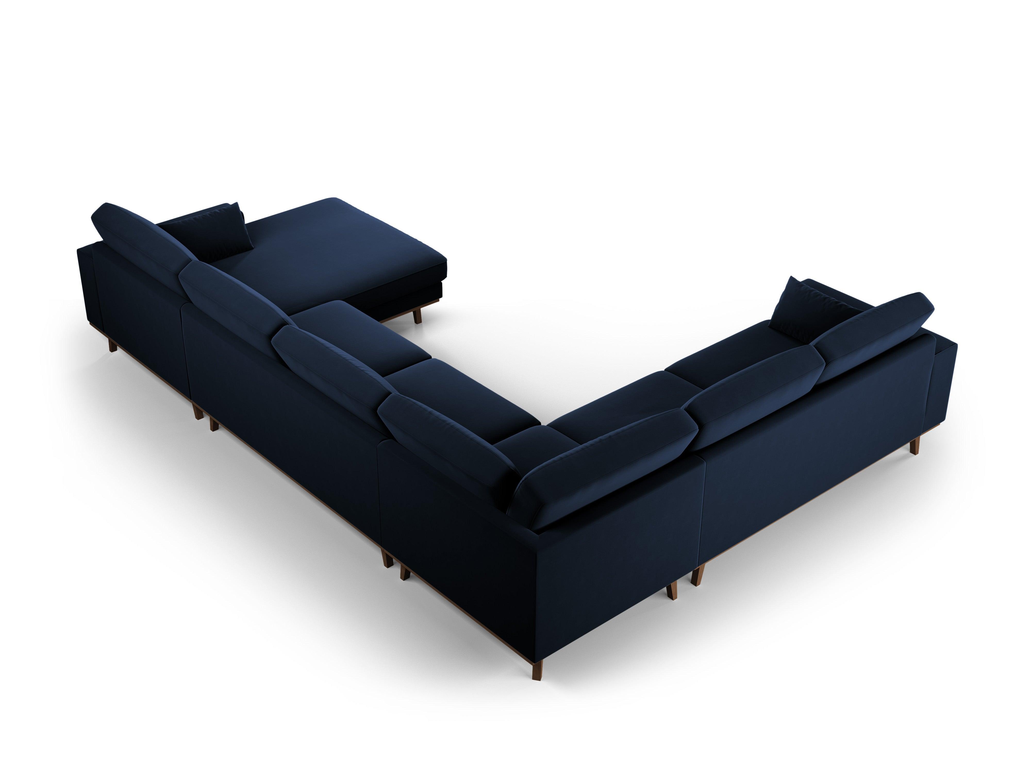 Narożnik lewostronny aksamitny panoramiczny HEBE granat królewski Mazzini Sofas Eye on Design