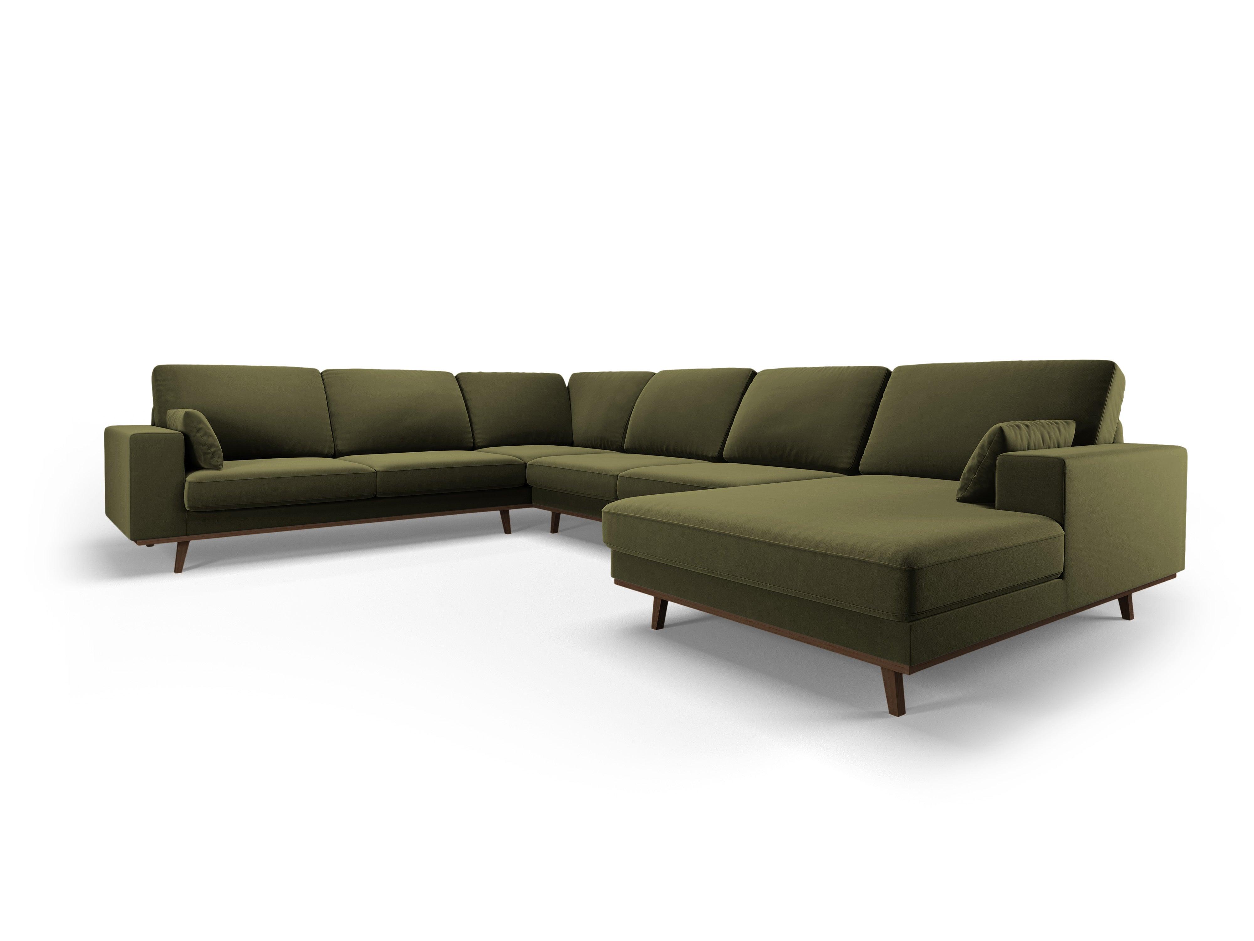 Narożnik lewostronny aksamitny panoramiczny HEBE zielony Mazzini Sofas Eye on Design